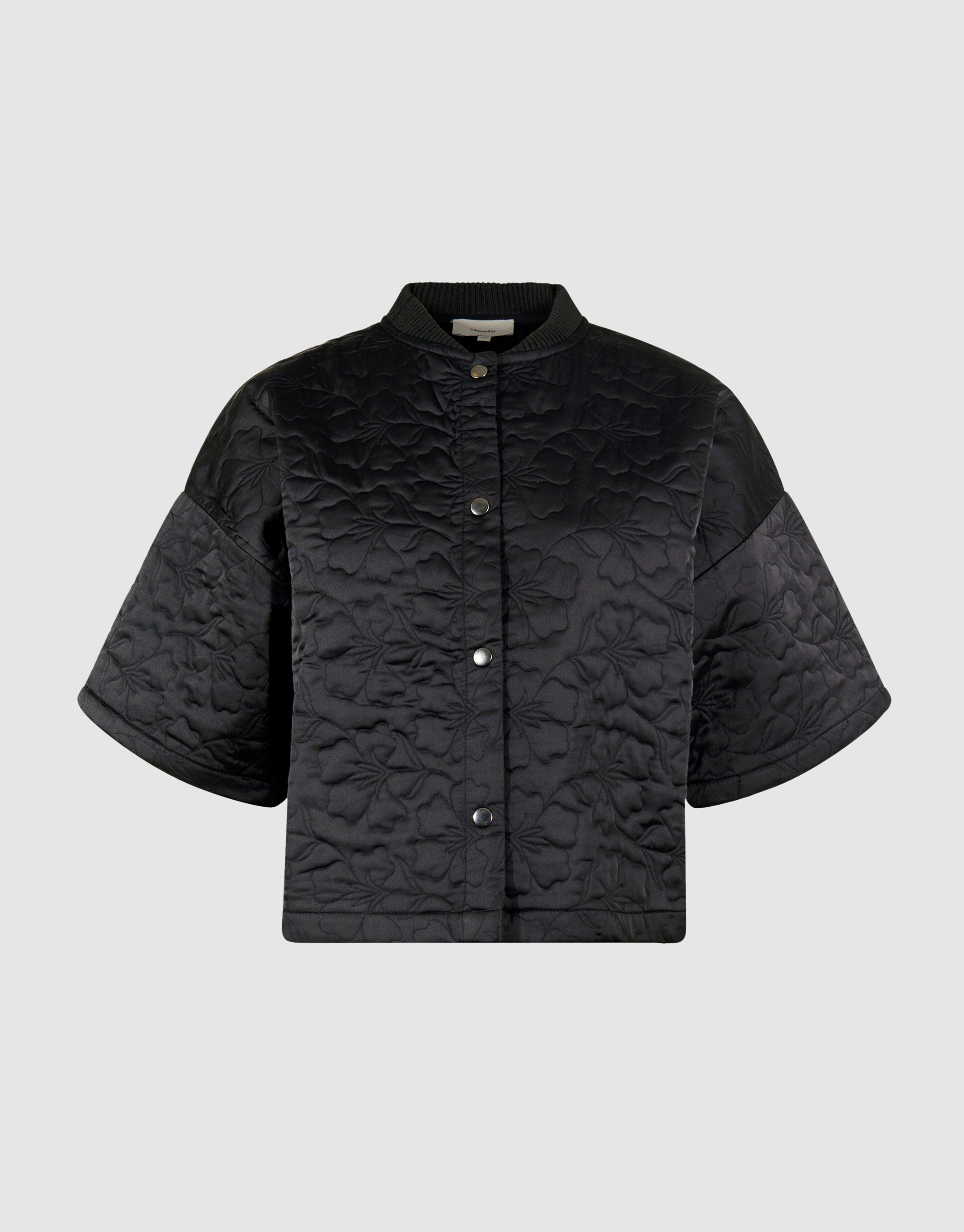 Kurzärmelige Bomberjacke mit Stickerei Schwarz SHOEBY WOMEN