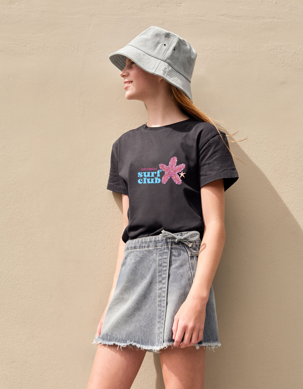 Surf Club Artwork T-shirt Dunkelgrau SHOEBY GIRLS