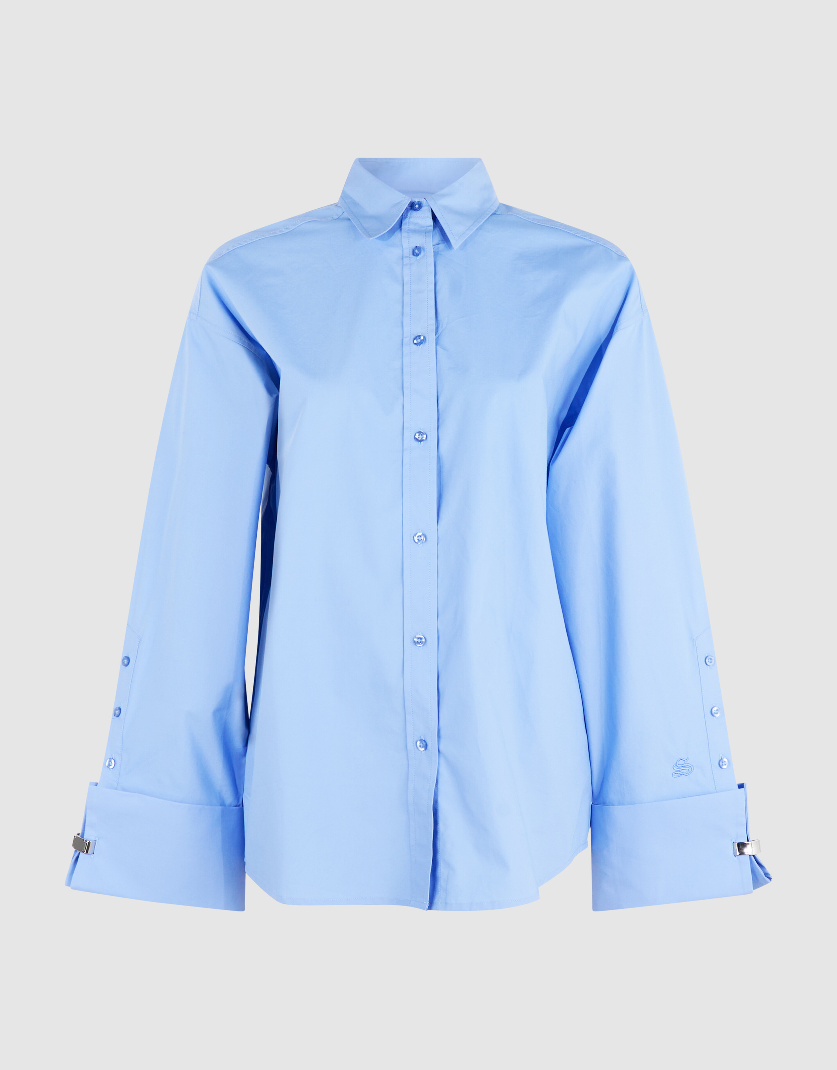 Oversized Ring Cuff Bluse Hellblau SHOEBY WOMEN