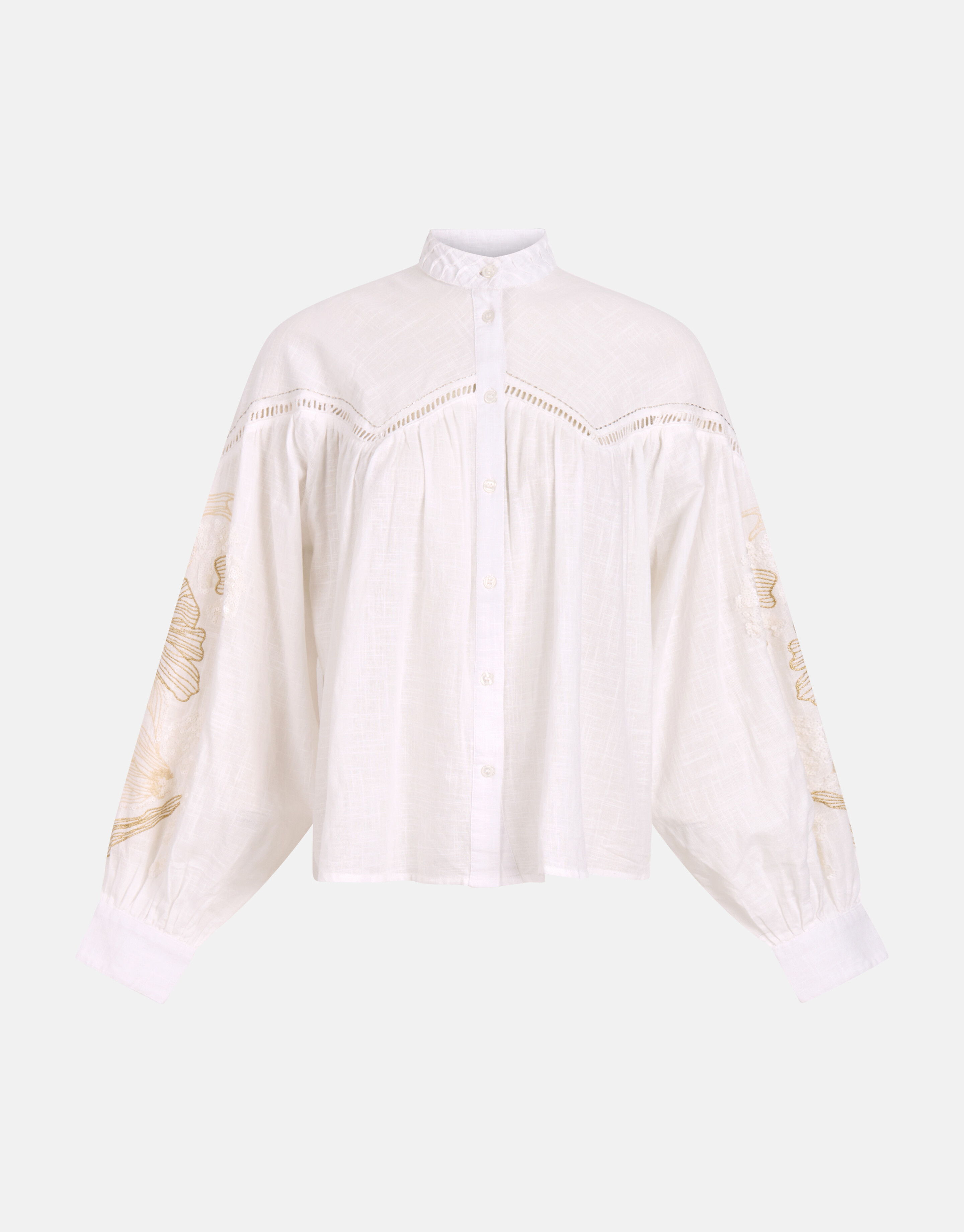 Bluse mit Stickerei und Pailletten Off White SHOEBY WOMEN