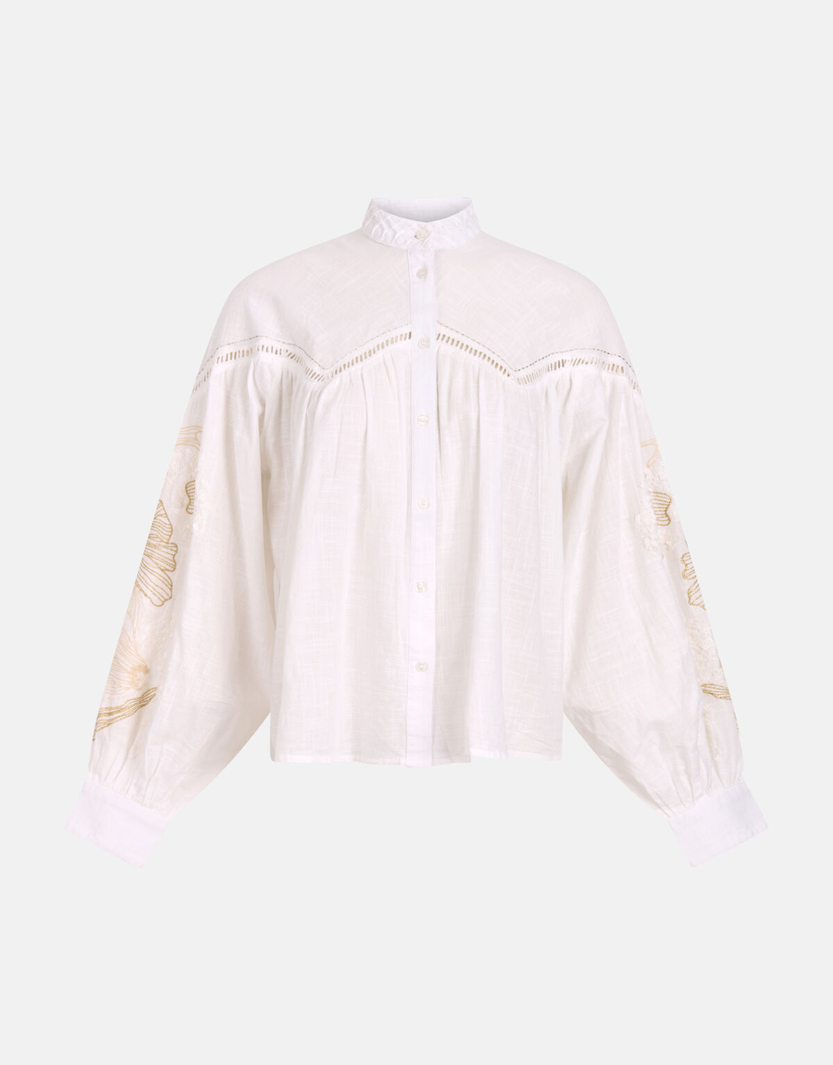 Bluse mit Stickerei und Pailletten Off White SHOEBY WOMEN