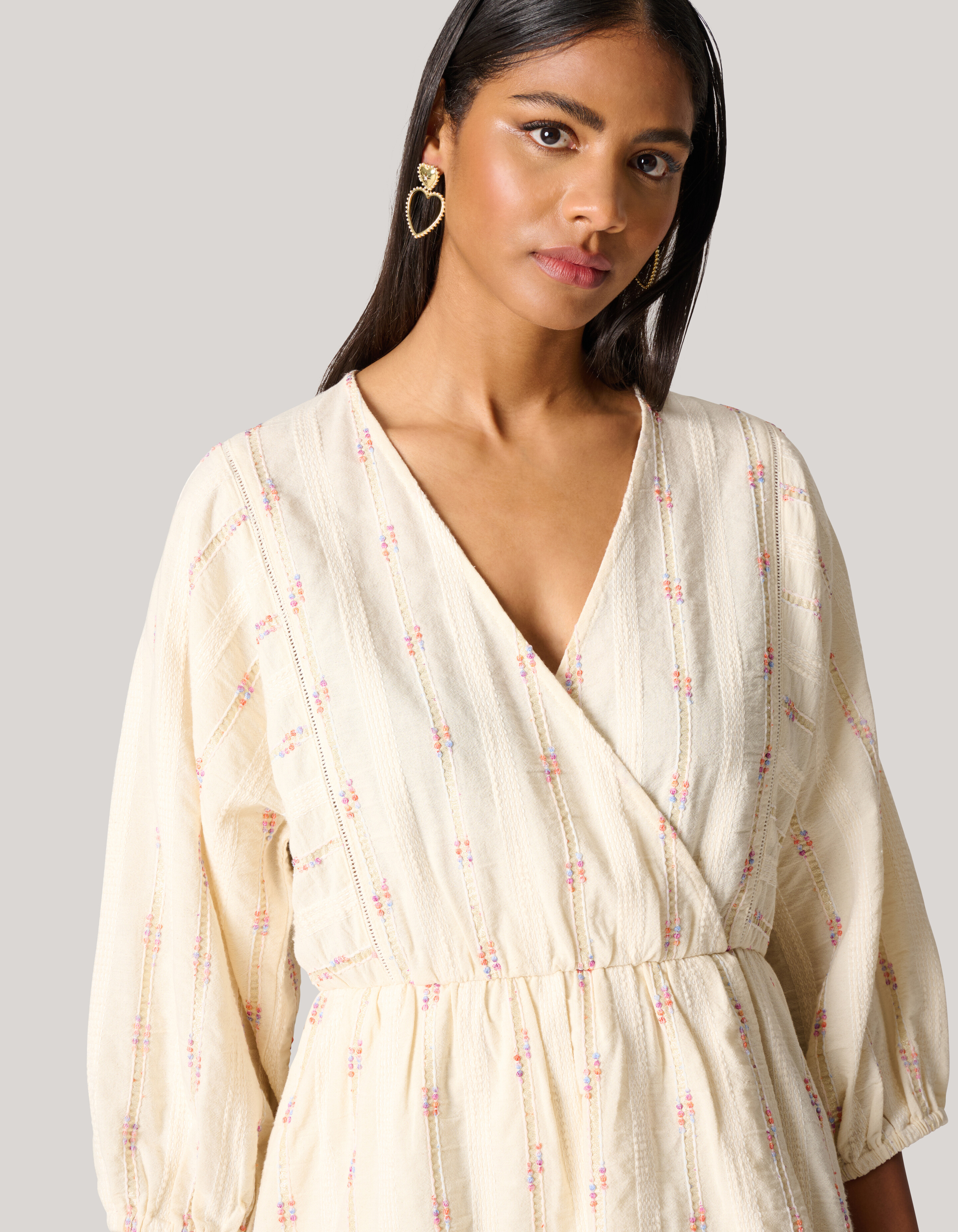 Jacquard Jurk Gebroken Wit SHOEBY WOMEN