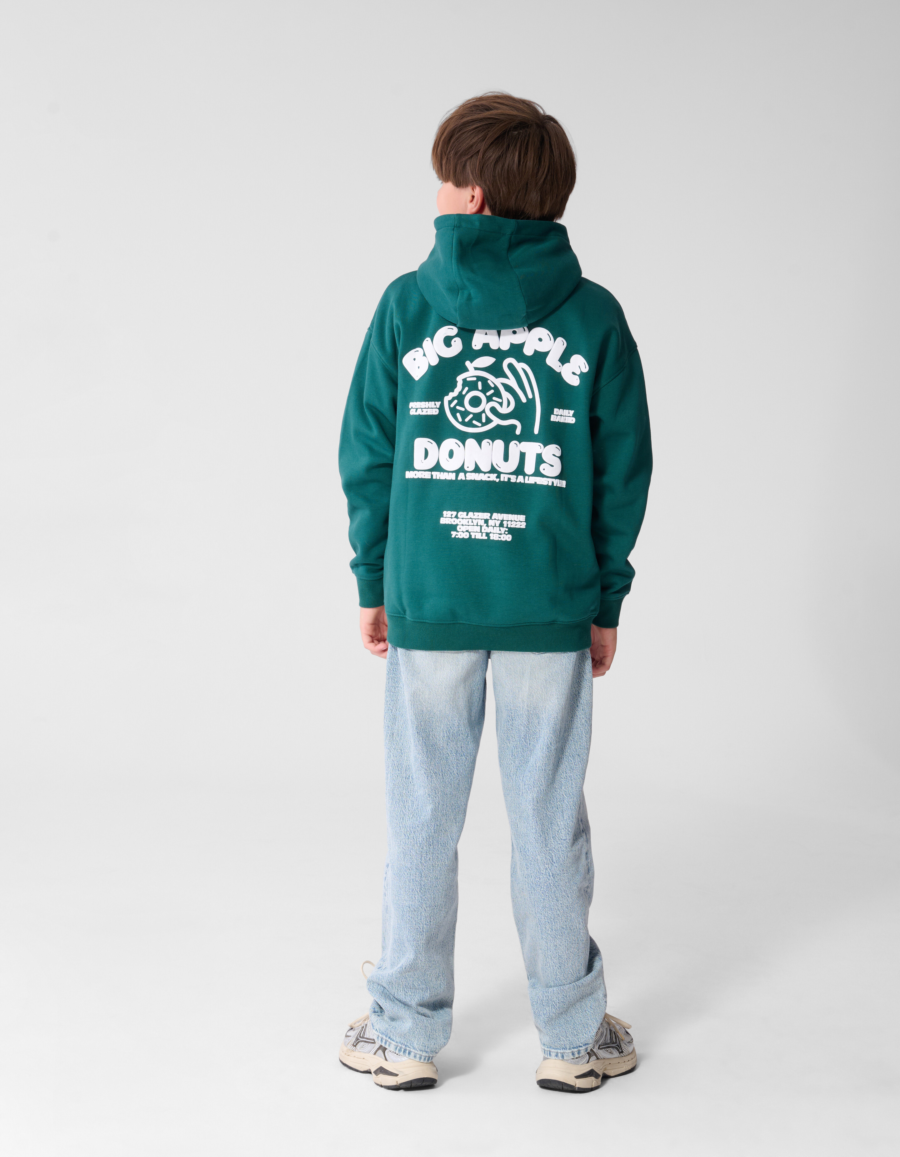 Oversized Fit Donut Hoodie Dunkelgr&uuml;n SHOEBY BOYS