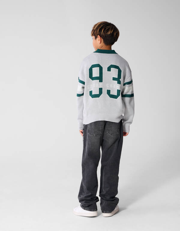 Gestreiftes Poloshirt Hellgrau SHOEBY BOYS