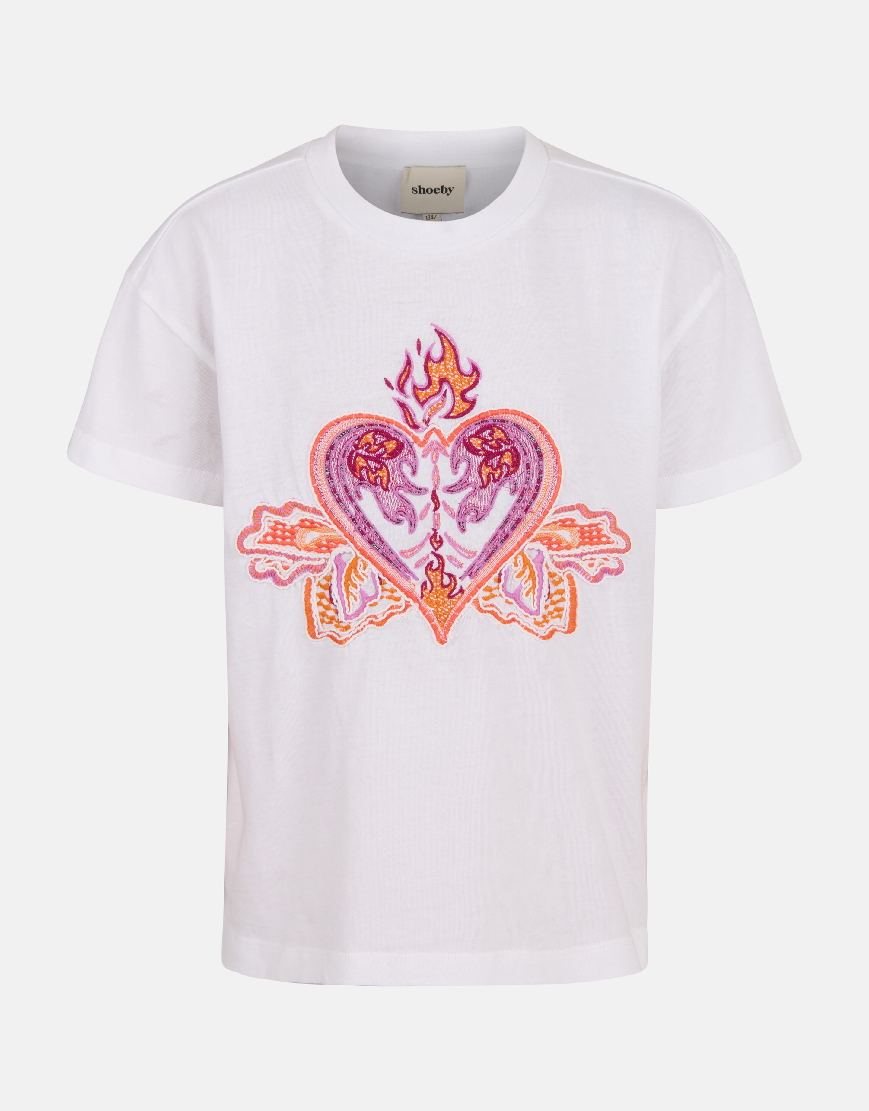 T-shirt mit Herzstickerei Off White SHOEBY GIRLS