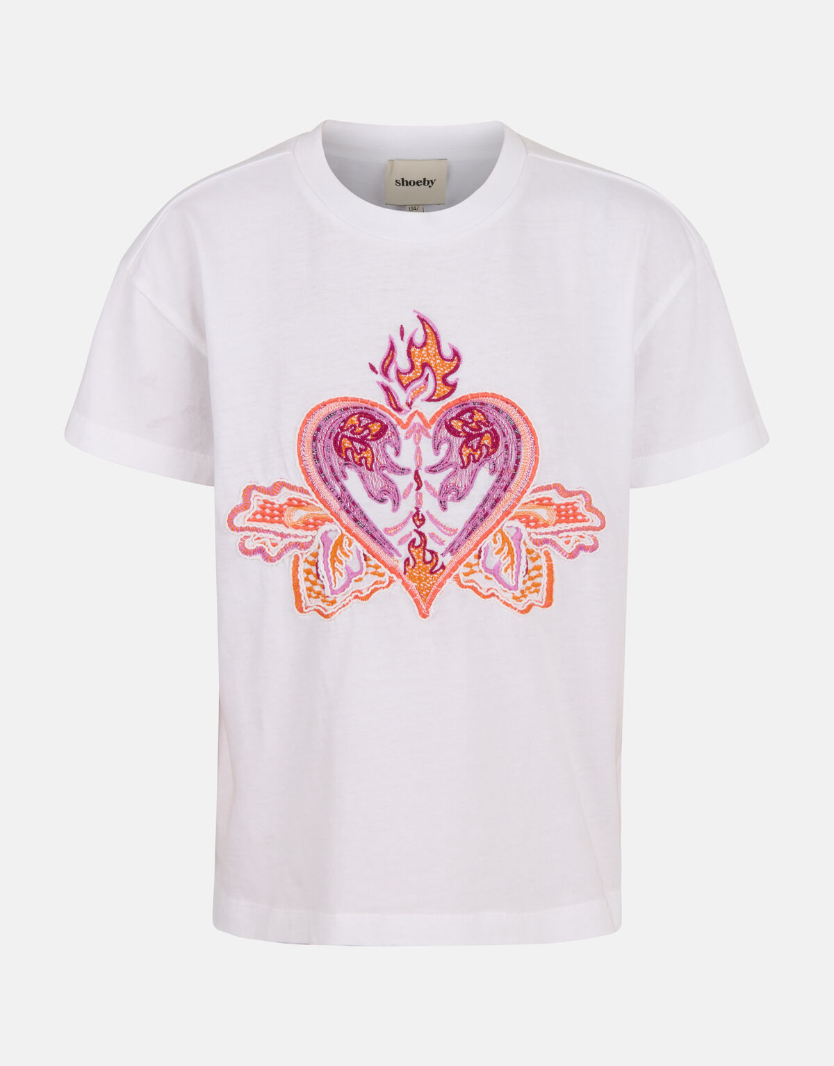 T-shirt mit Herzstickerei Off White SHOEBY GIRLS