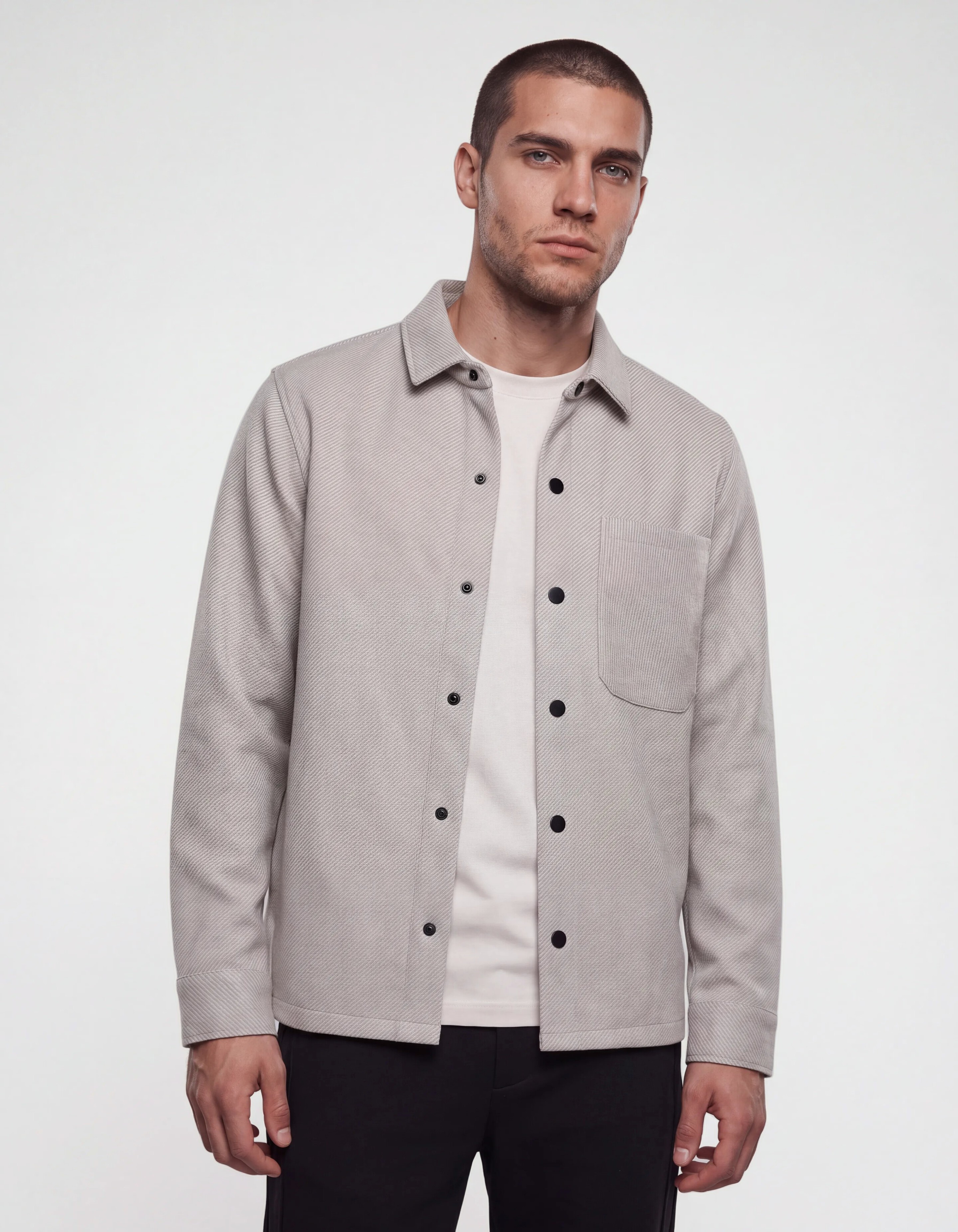 Soft Twill Overshirt Hellgrau SHOEBY MEN