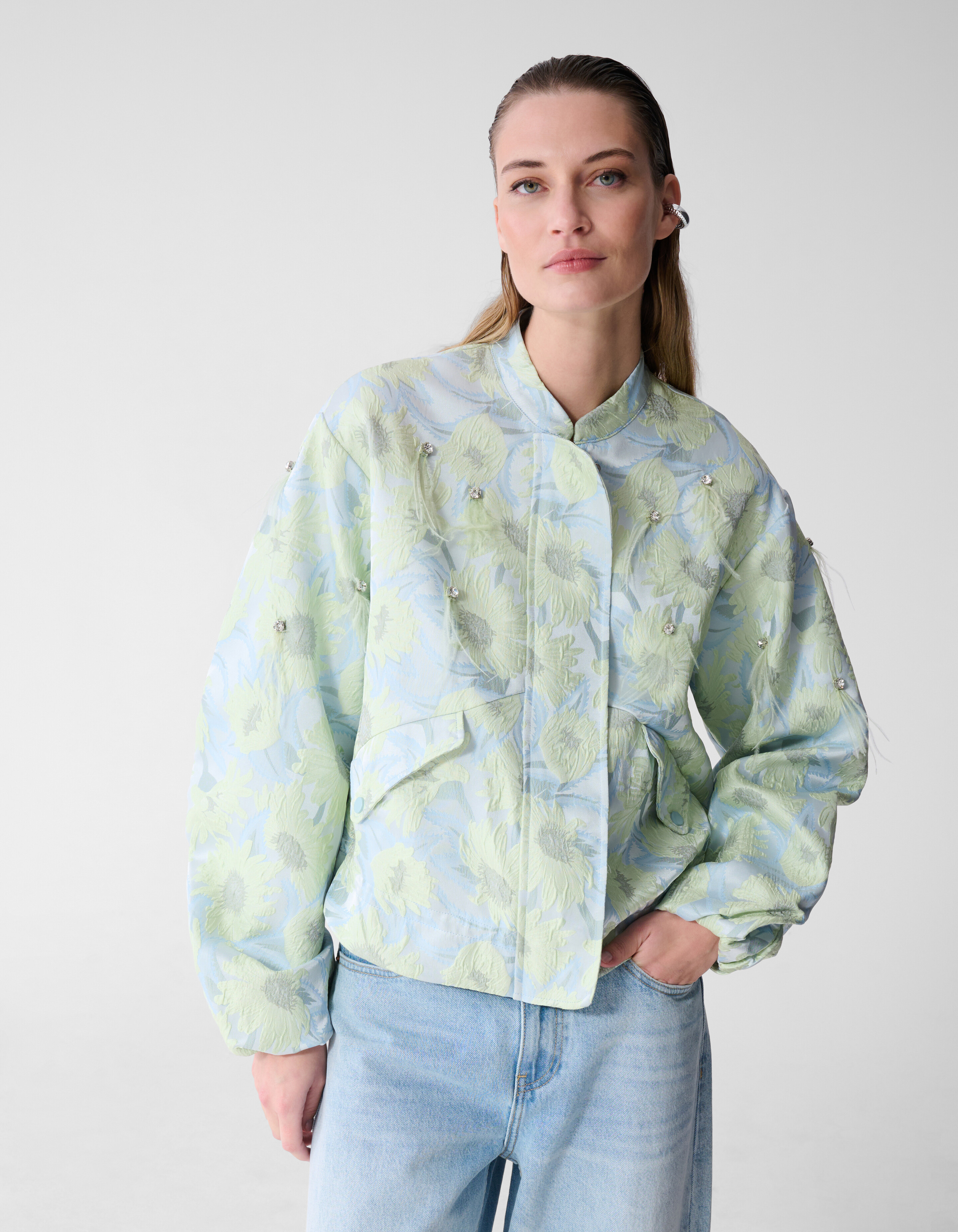 Oversized Strass Jacquard Jack Hellblau SHOEBY WOMEN