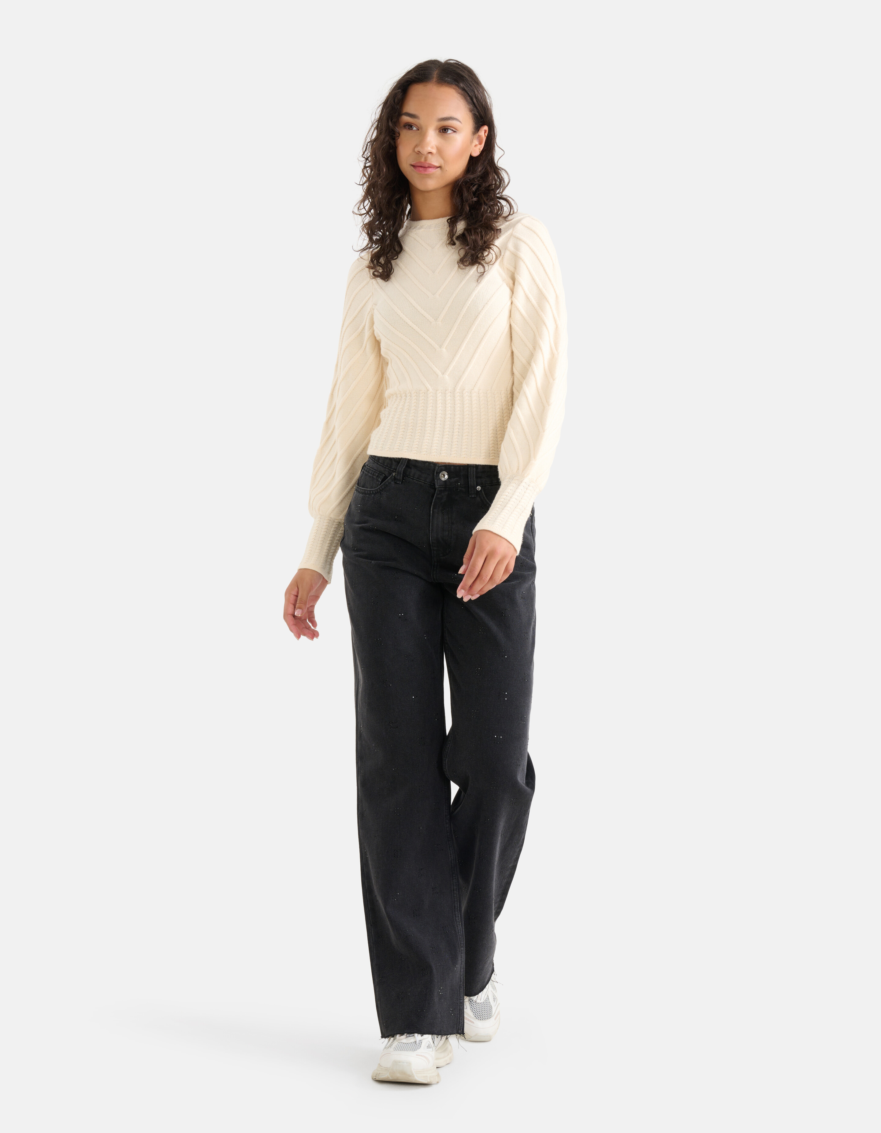 Diagonaler Pullover Off White SHOEBY WOMEN