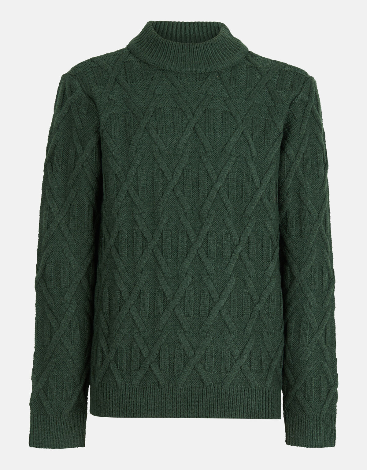 Grafischer Kabelpullover Dunkelgrün SHOEBY BOYS