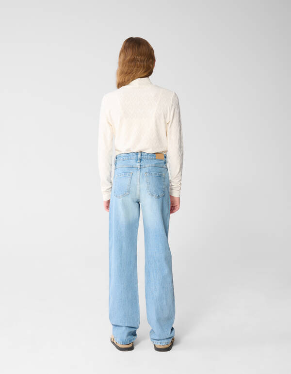 Zerst&ouml;rte Straight Leg Jeans Blauw SHOEBY GIRLS