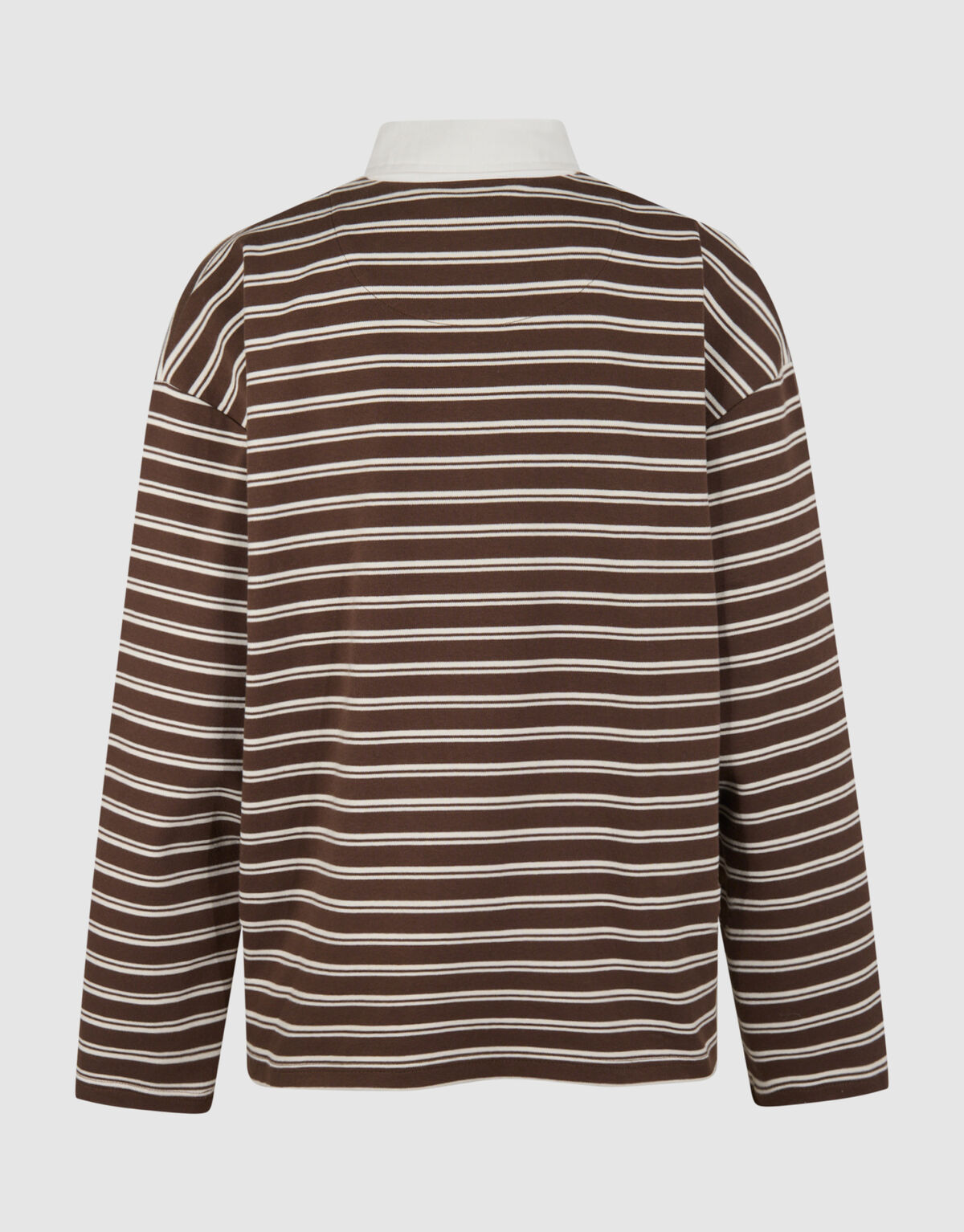 Oversized Stripe Polo T-Shirt Braun SHOEBY WOMEN