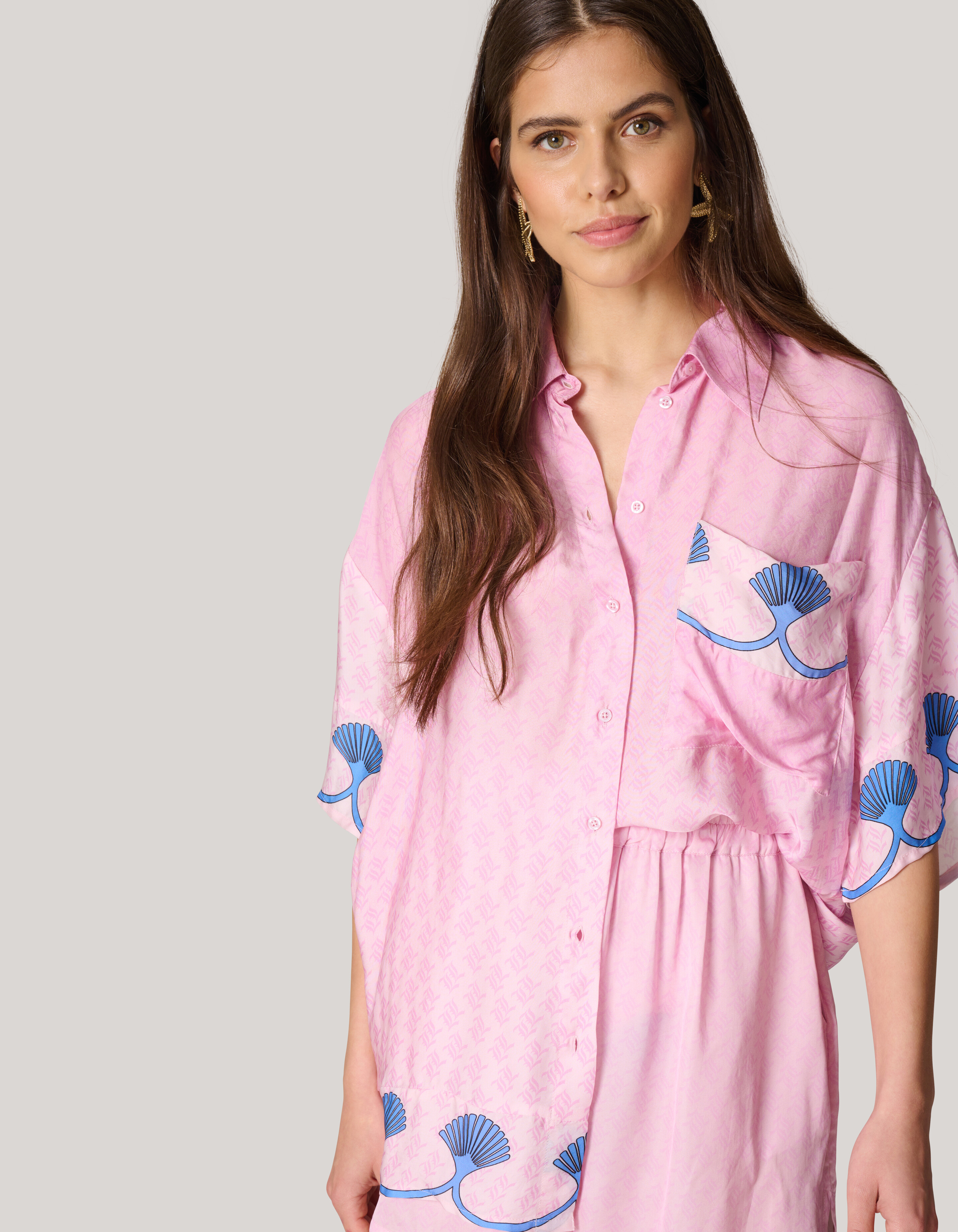 Bedruckte Bluse Light Pink SHOEBY WOMEN