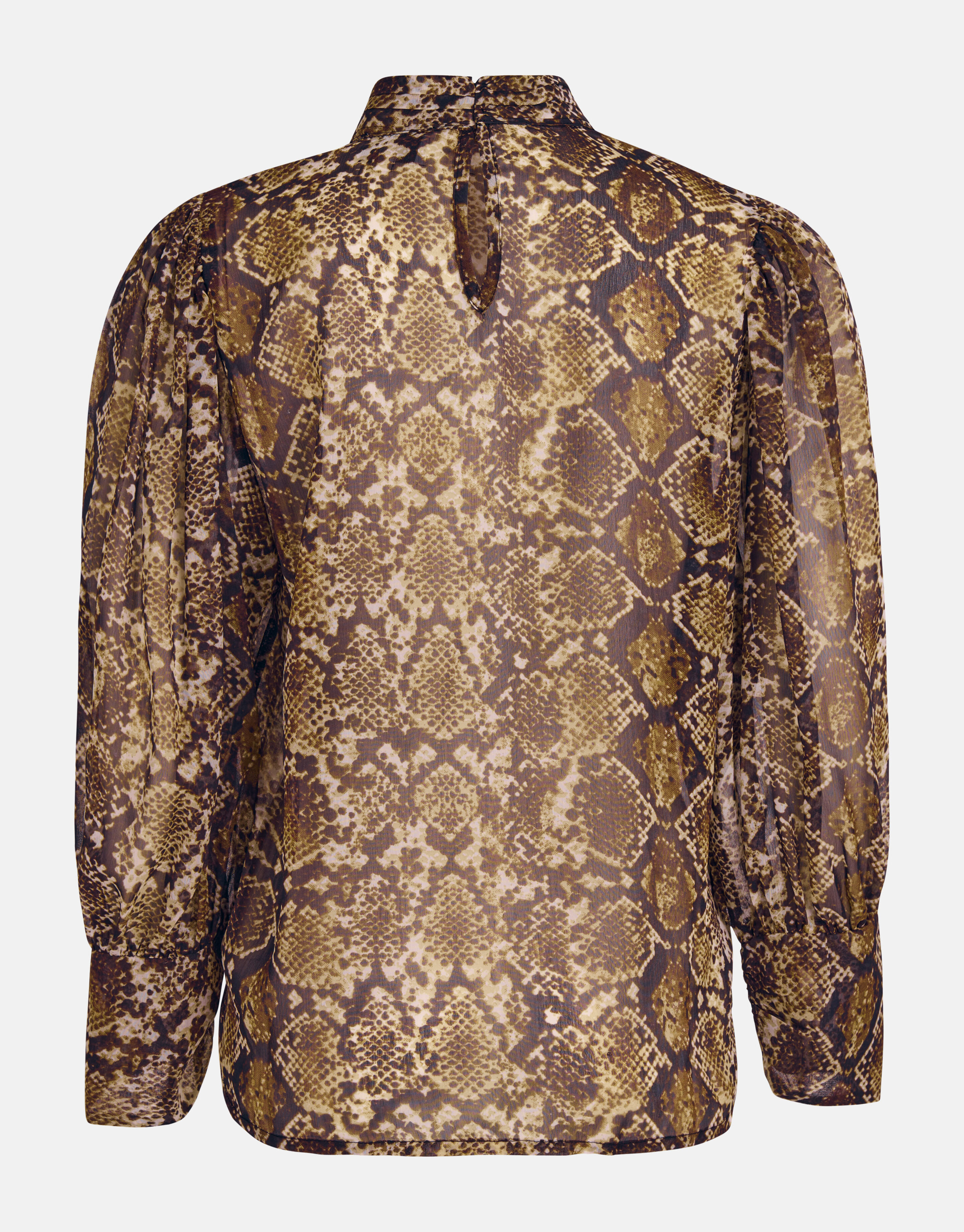 Chiffon Slangenprint Blouse Bruin SHOEBY WOMEN