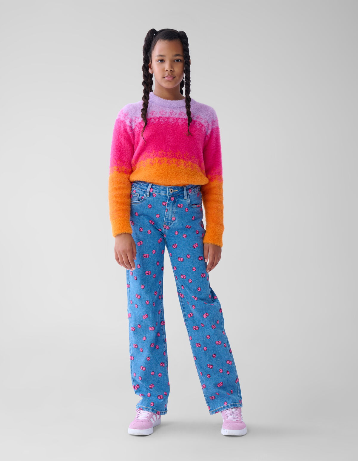 Bedruckte Straight Fit Jeans Blau SHOEBY GIRLS