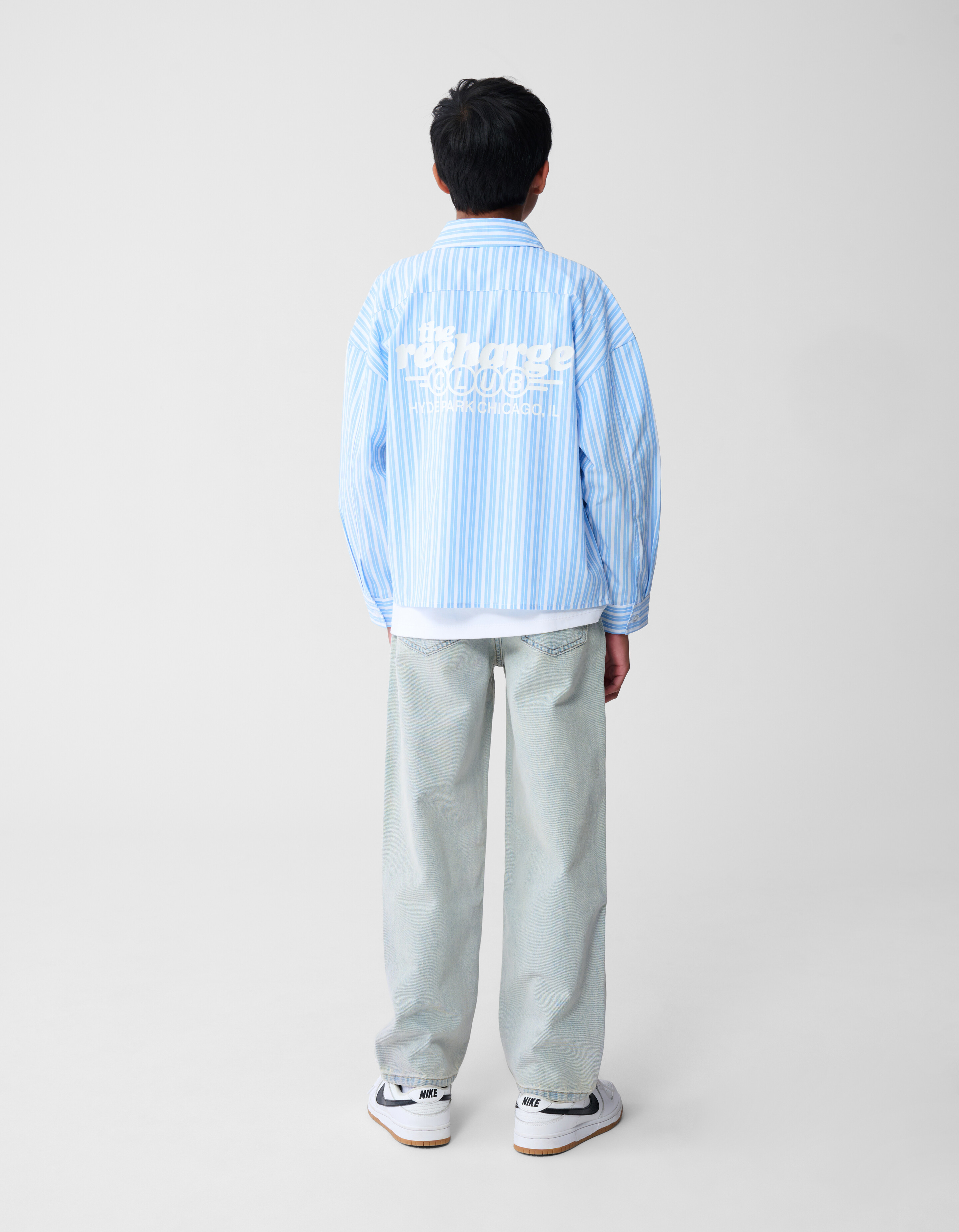 Stripe Artwork Hemd Hellblau SHOEBY BOYS