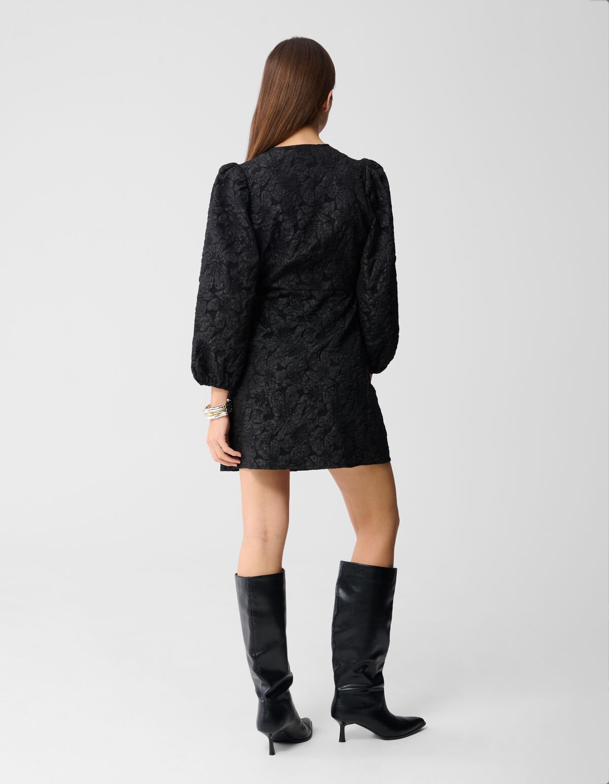 Jacquard-Wickel-Minikleid Schwarz SHOEBY WOMEN