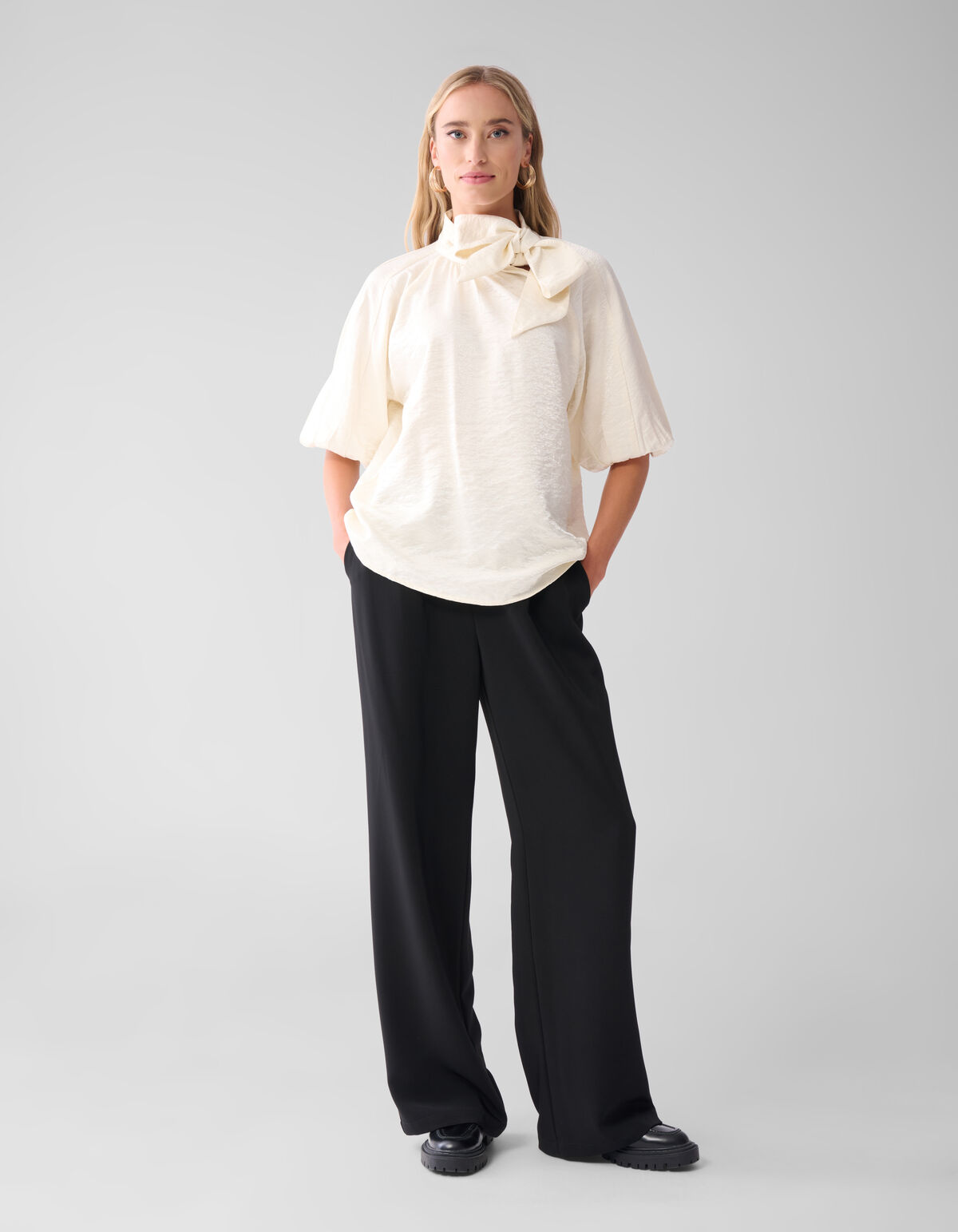Glänzende Bluse Off White SHOEBY WOMEN