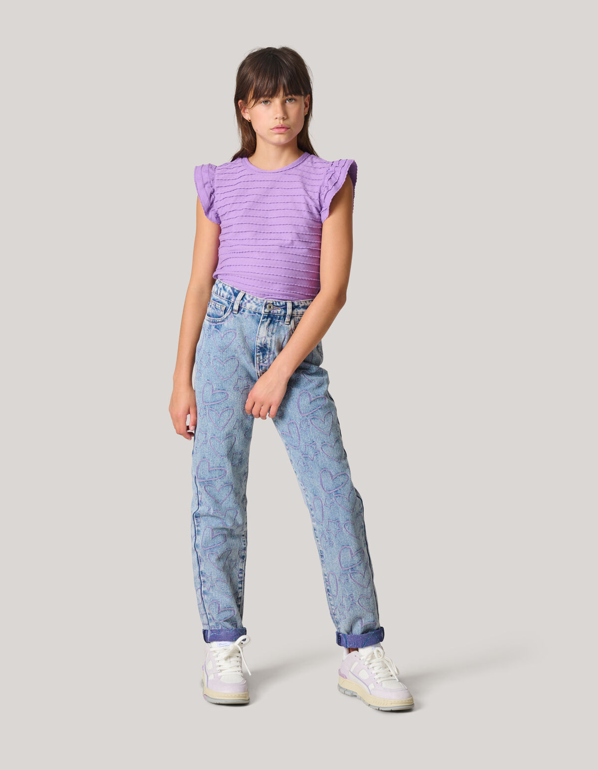 Ruffle Rib Top Lila SHOEBY GIRLS