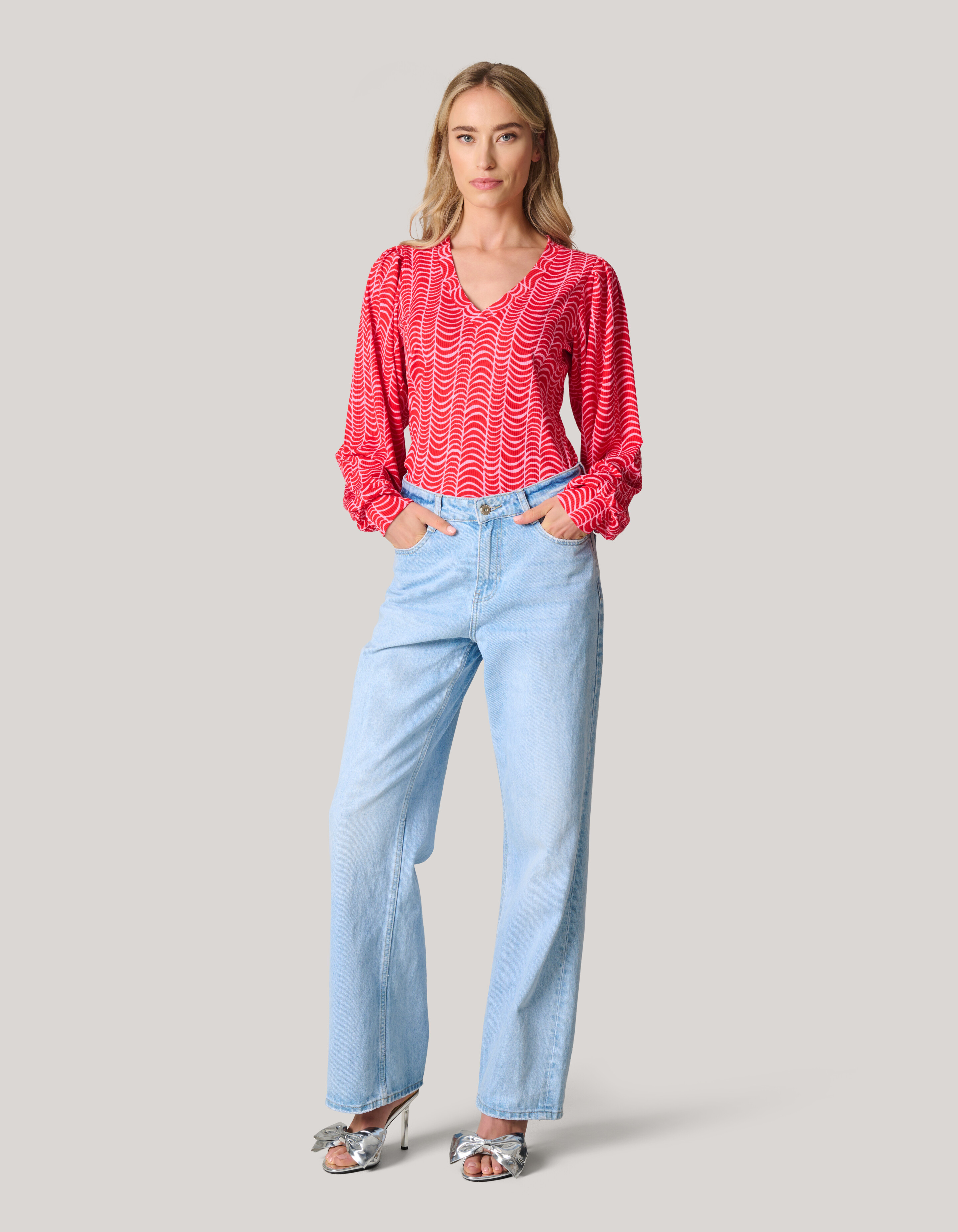 Rippen-Jersey-Top Rot SHOEBY WOMEN
