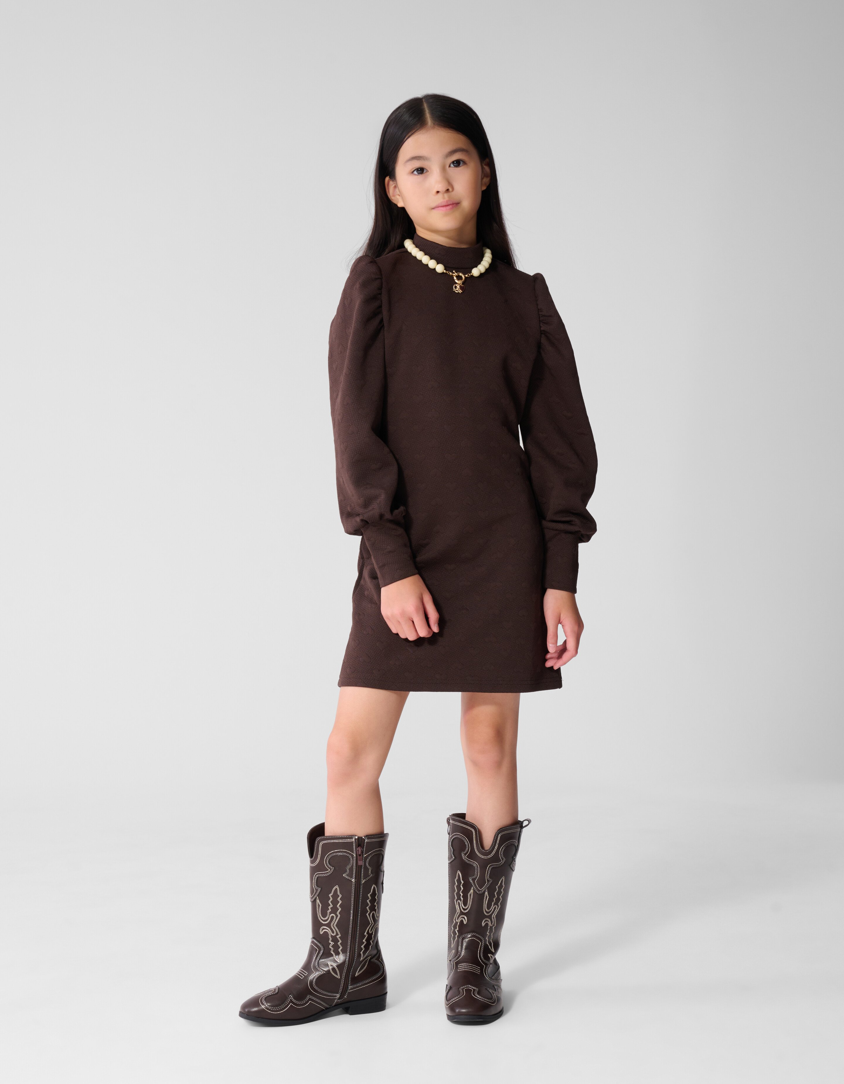 Jacquard-Minikleid, dunkelbraun SHOEBY GIRLS