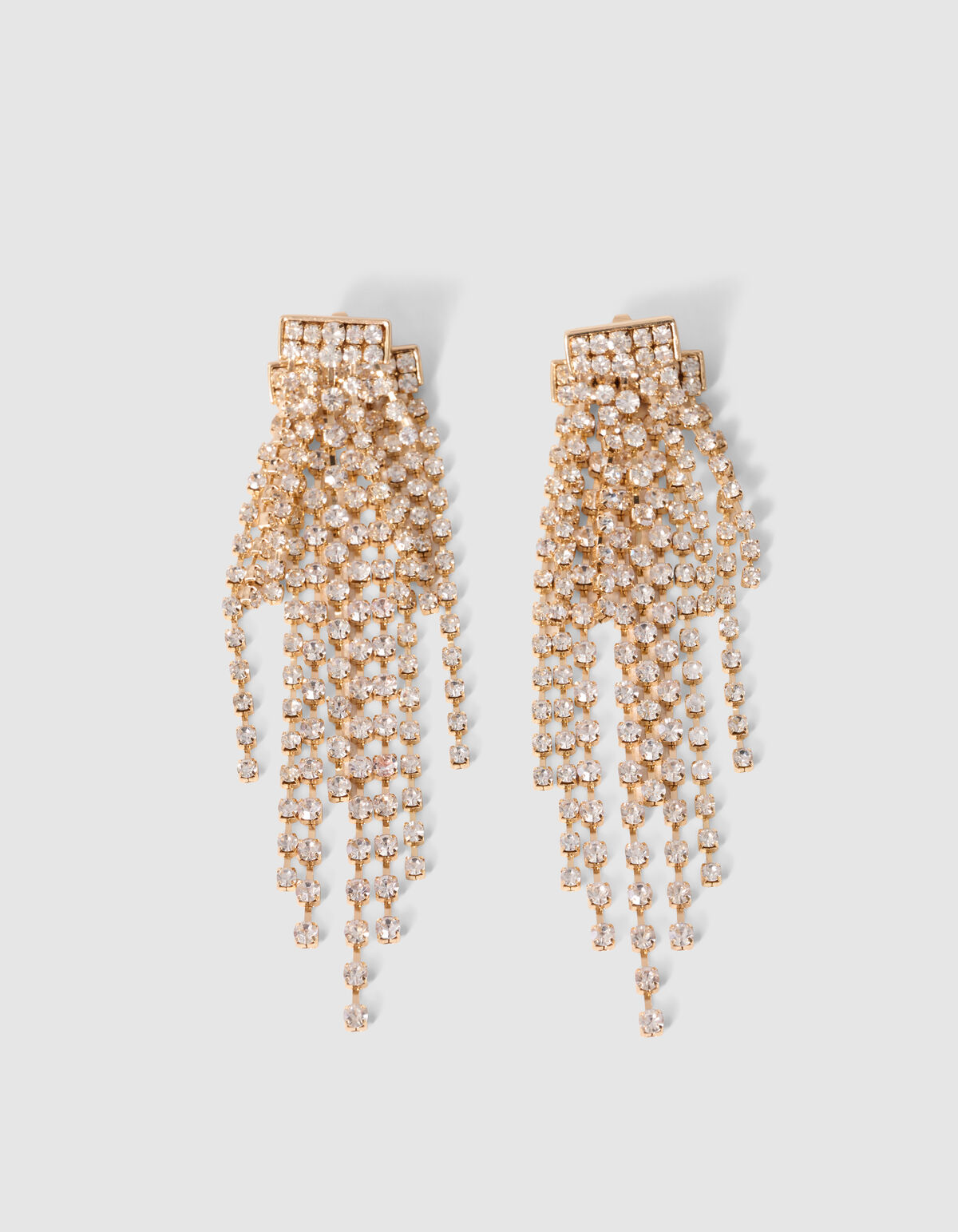 Zweilagige Strass-Ohrringe in Gold SHOEBY ACCESSOIRES