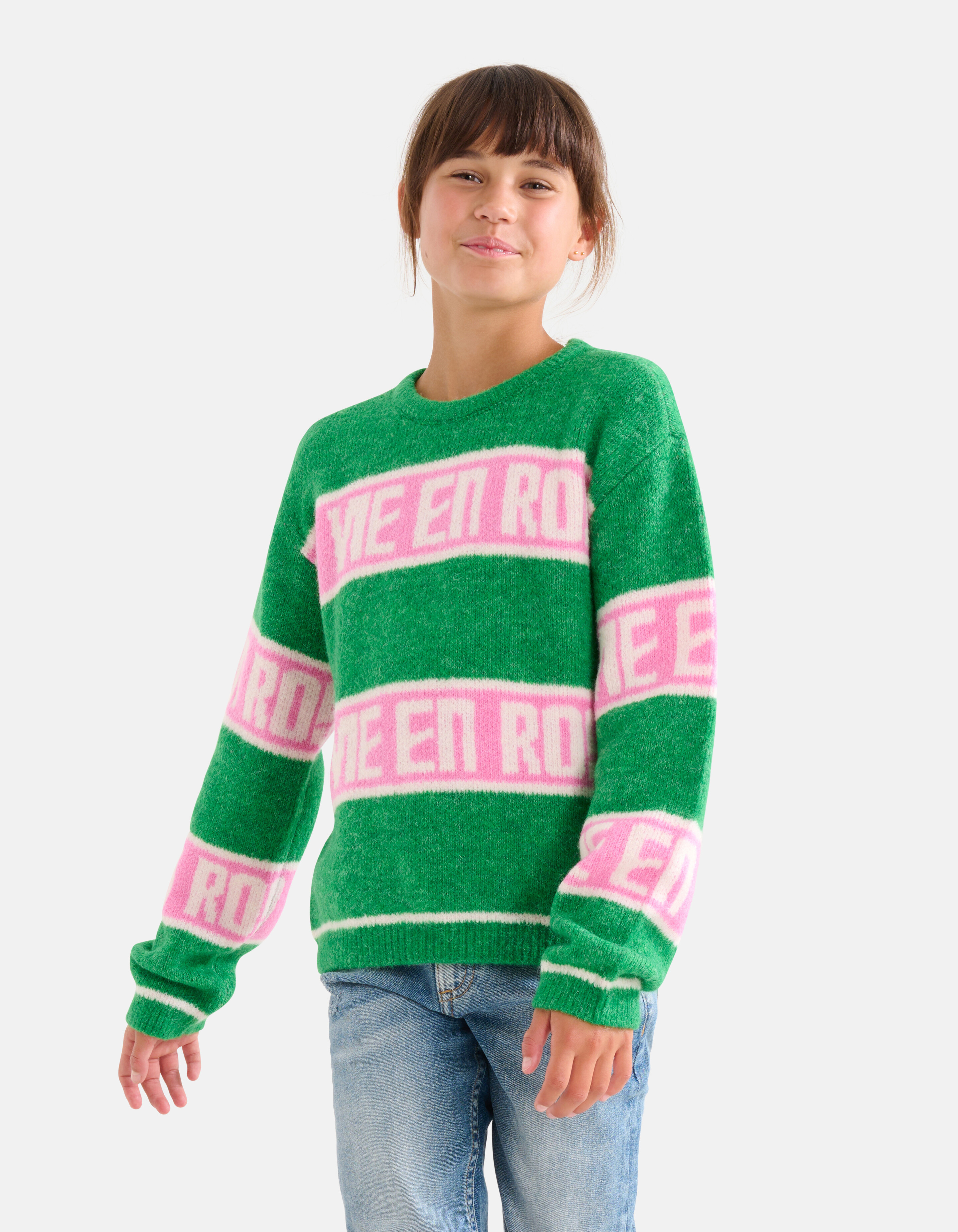 Gestreepte Trui Groen SHOEBY GIRLS