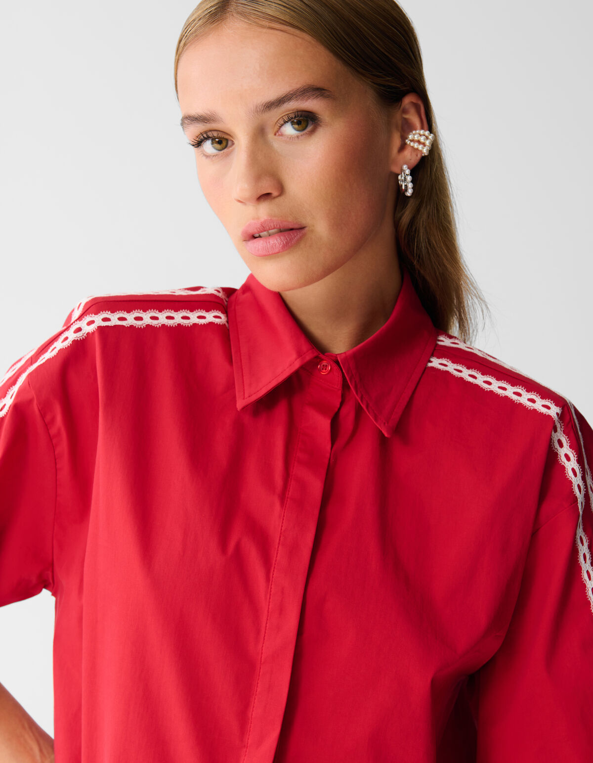 Sportliche Bluse in Übergröße Rot SHOEBY WOMEN
