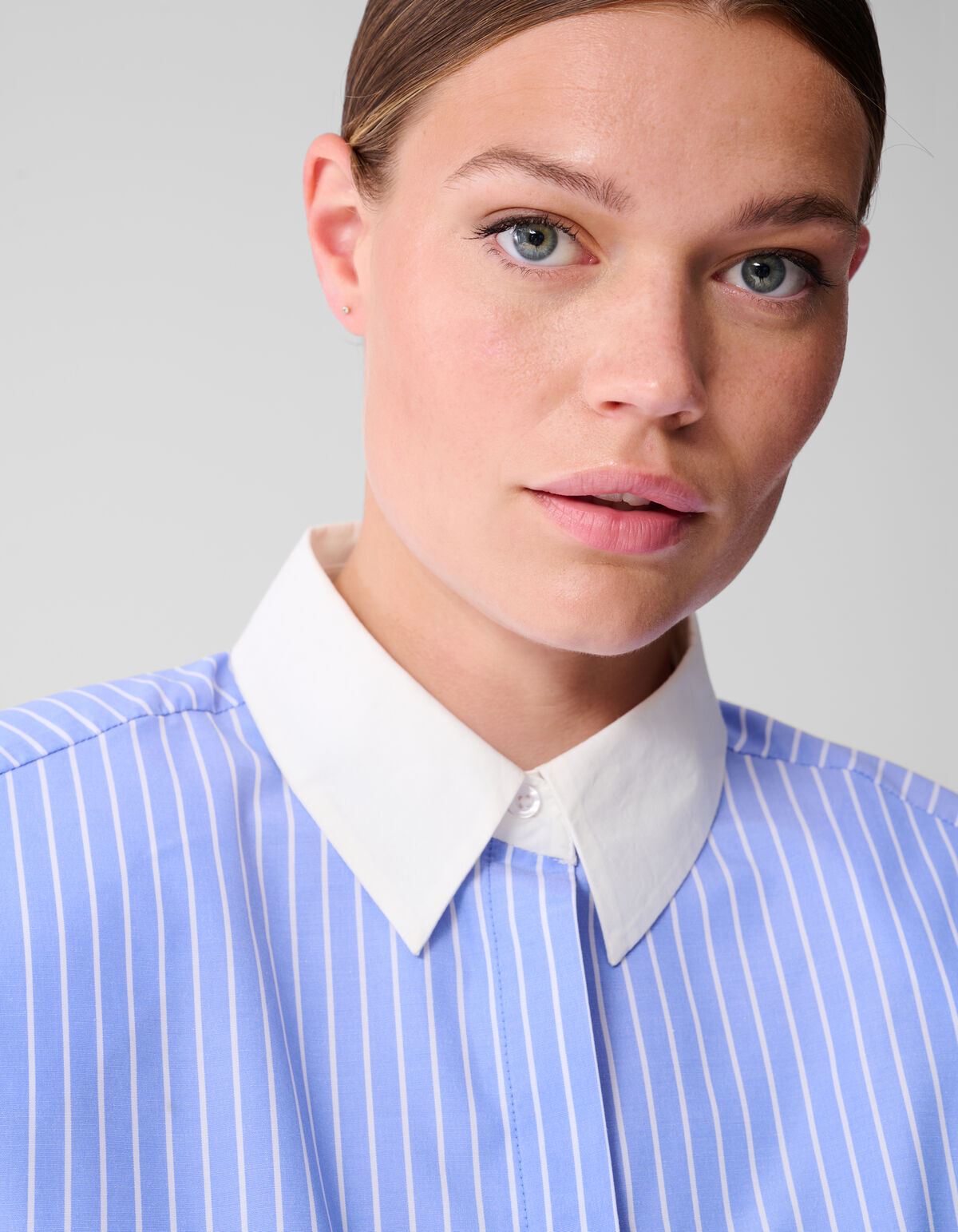 Gestreifte Bluse nach Ma&szlig; Blau SHOEBY WOMEN
