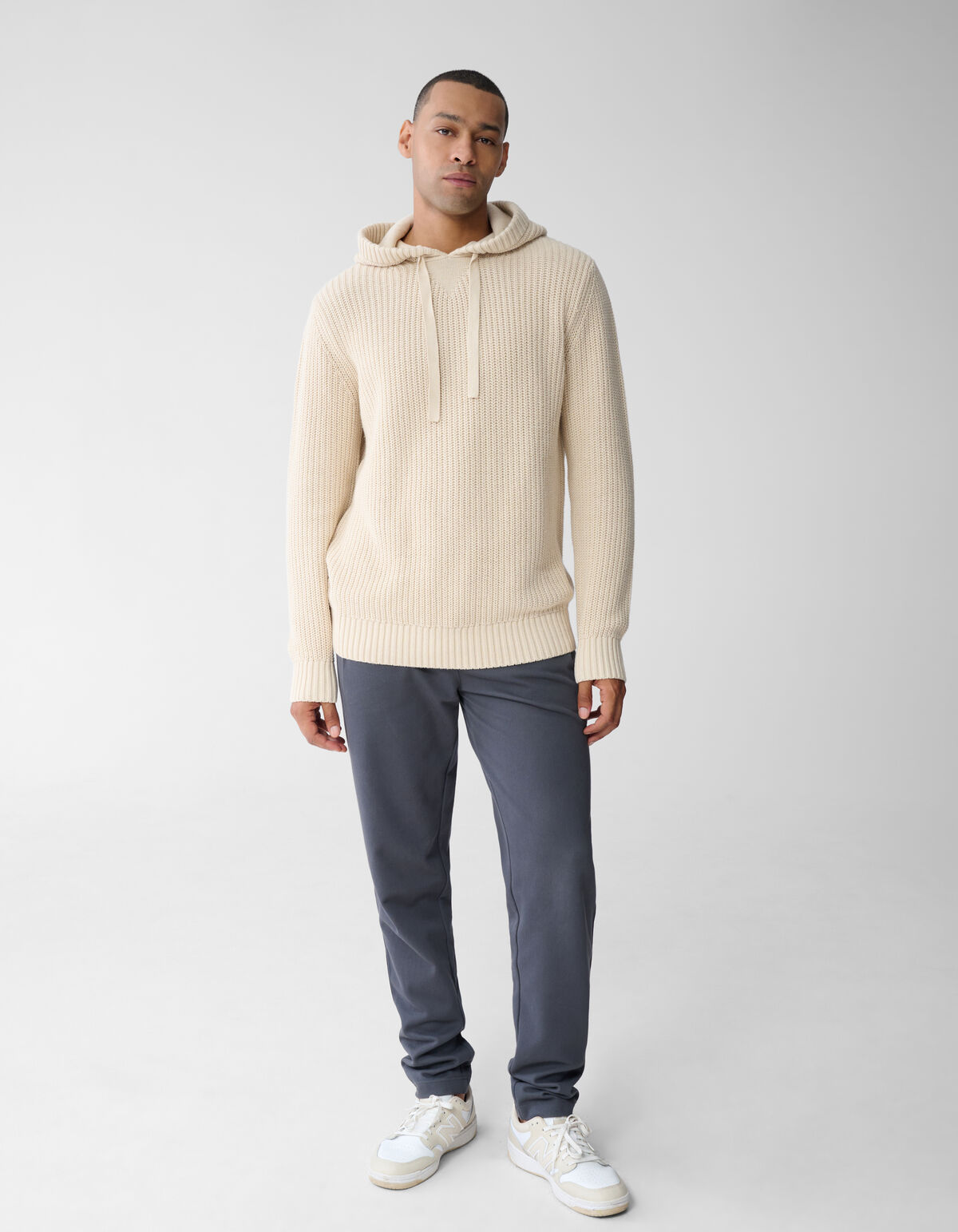 Strick-Hoodie in Off White SHOEBY MEN