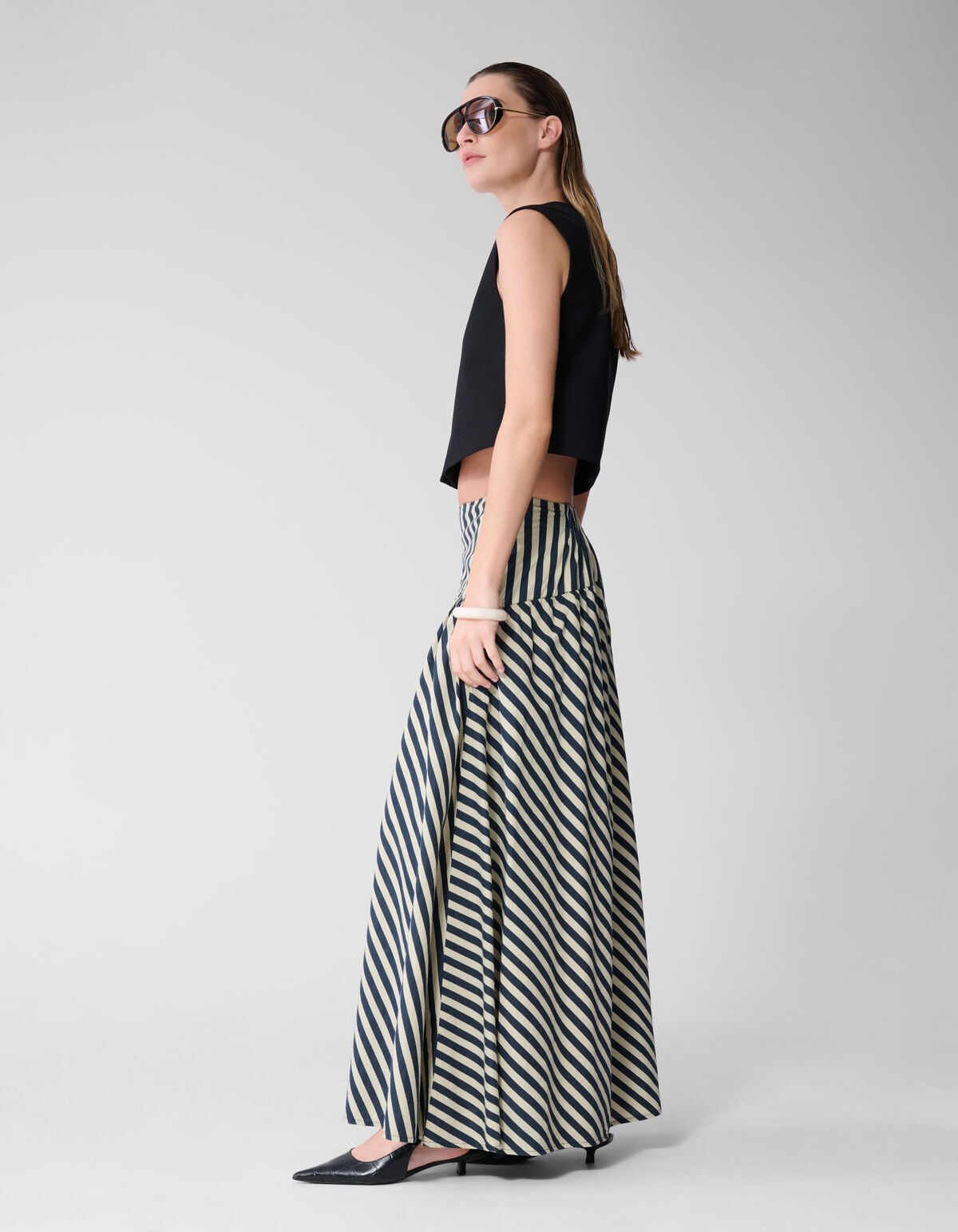 Gestreifter Maxi-Rock Hellgr&uuml;n von Lonneke SHOEBY WOMEN