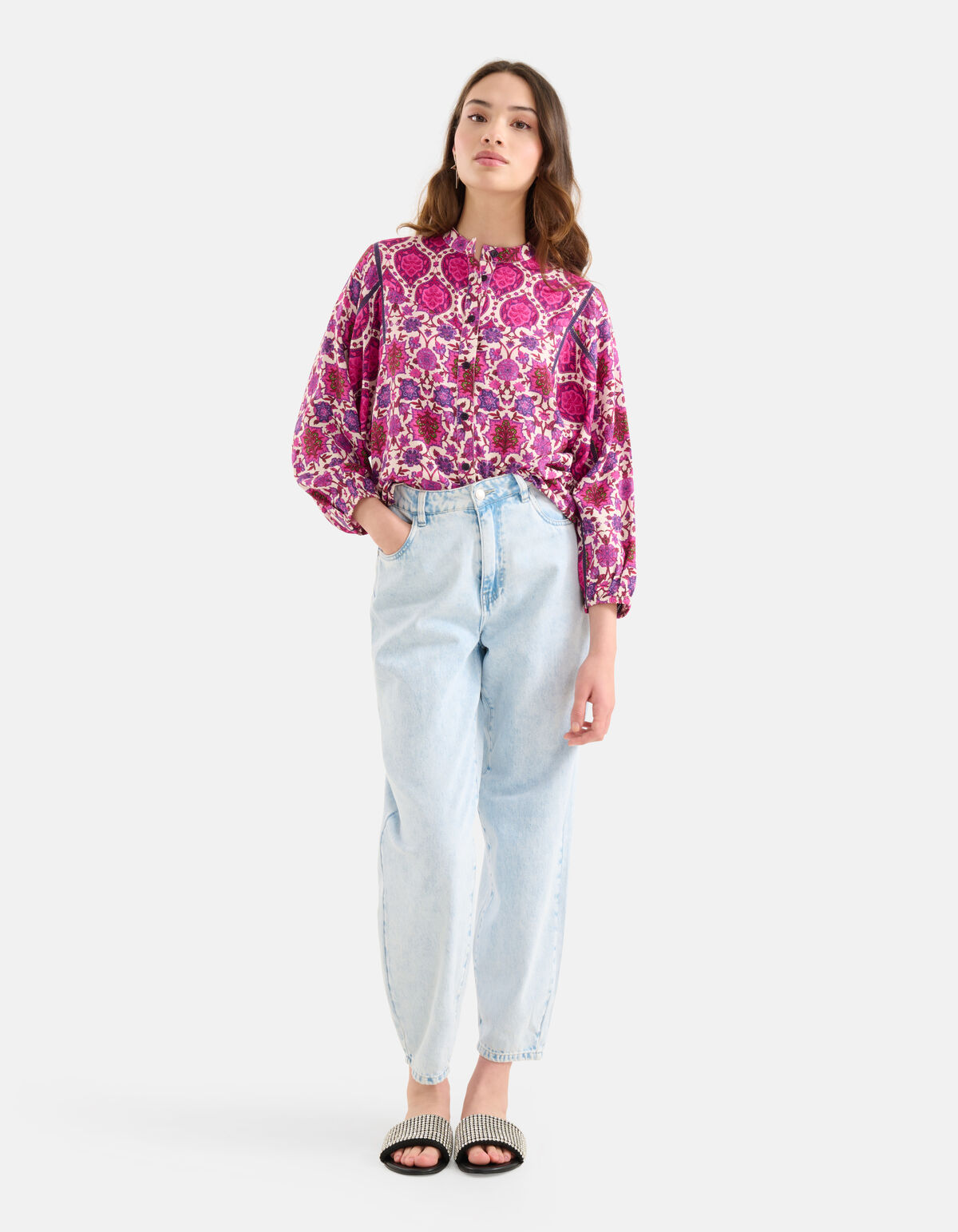 Grafik Print Bluse Lila SHOEBY WOMEN