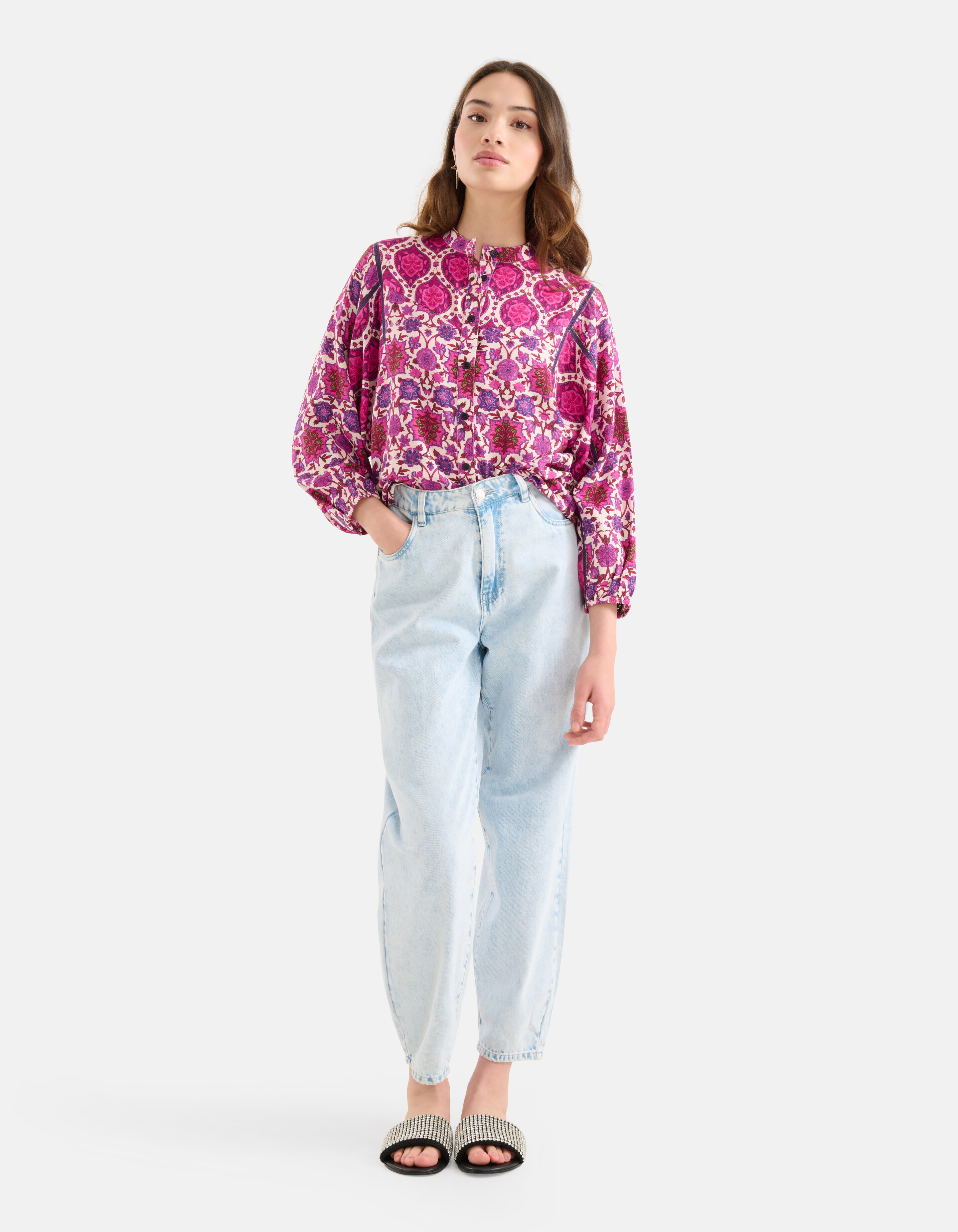 Grafik Print Bluse Lila SHOEBY WOMEN