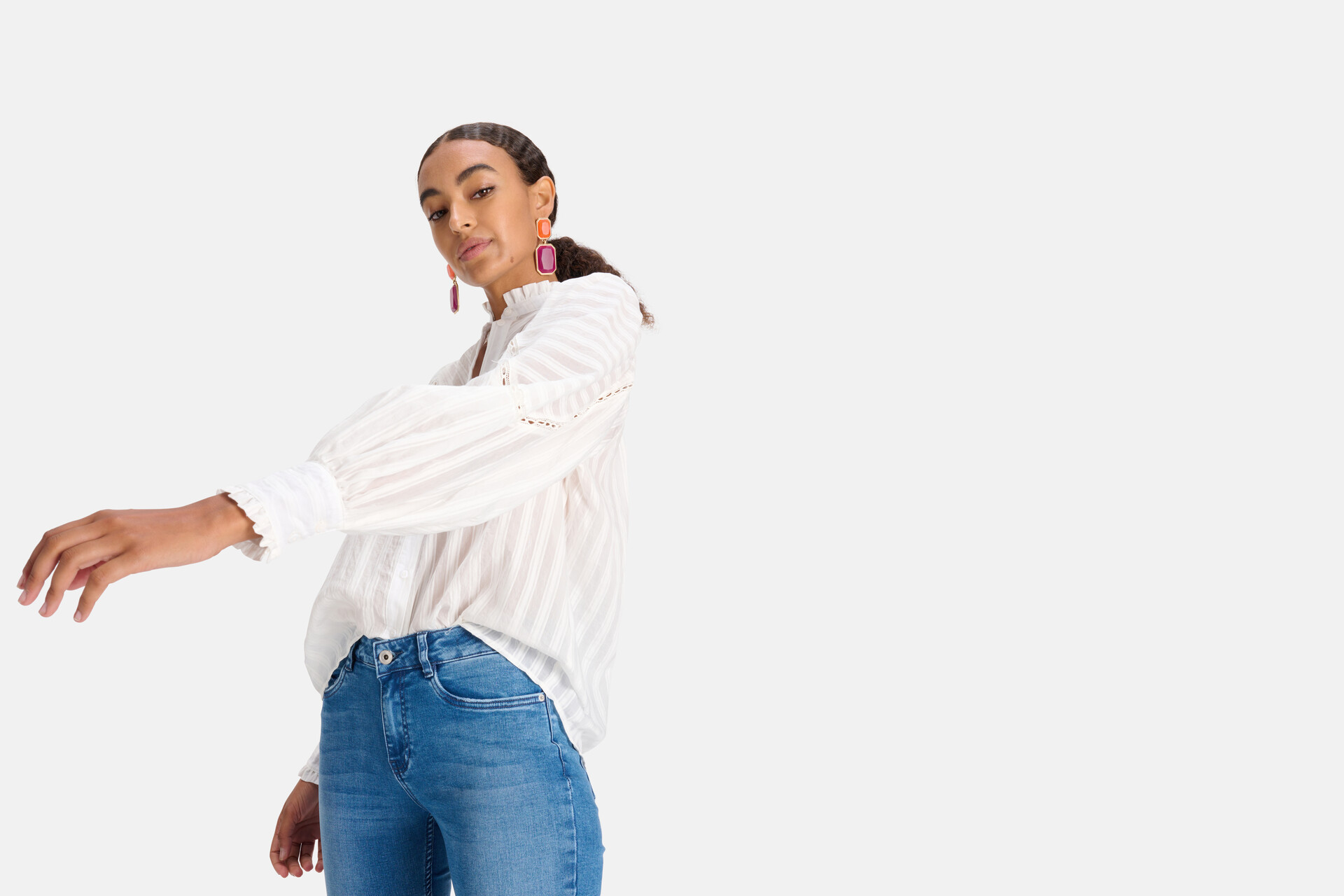 Gestreifte Bluse Off White SHOEBY WOMEN