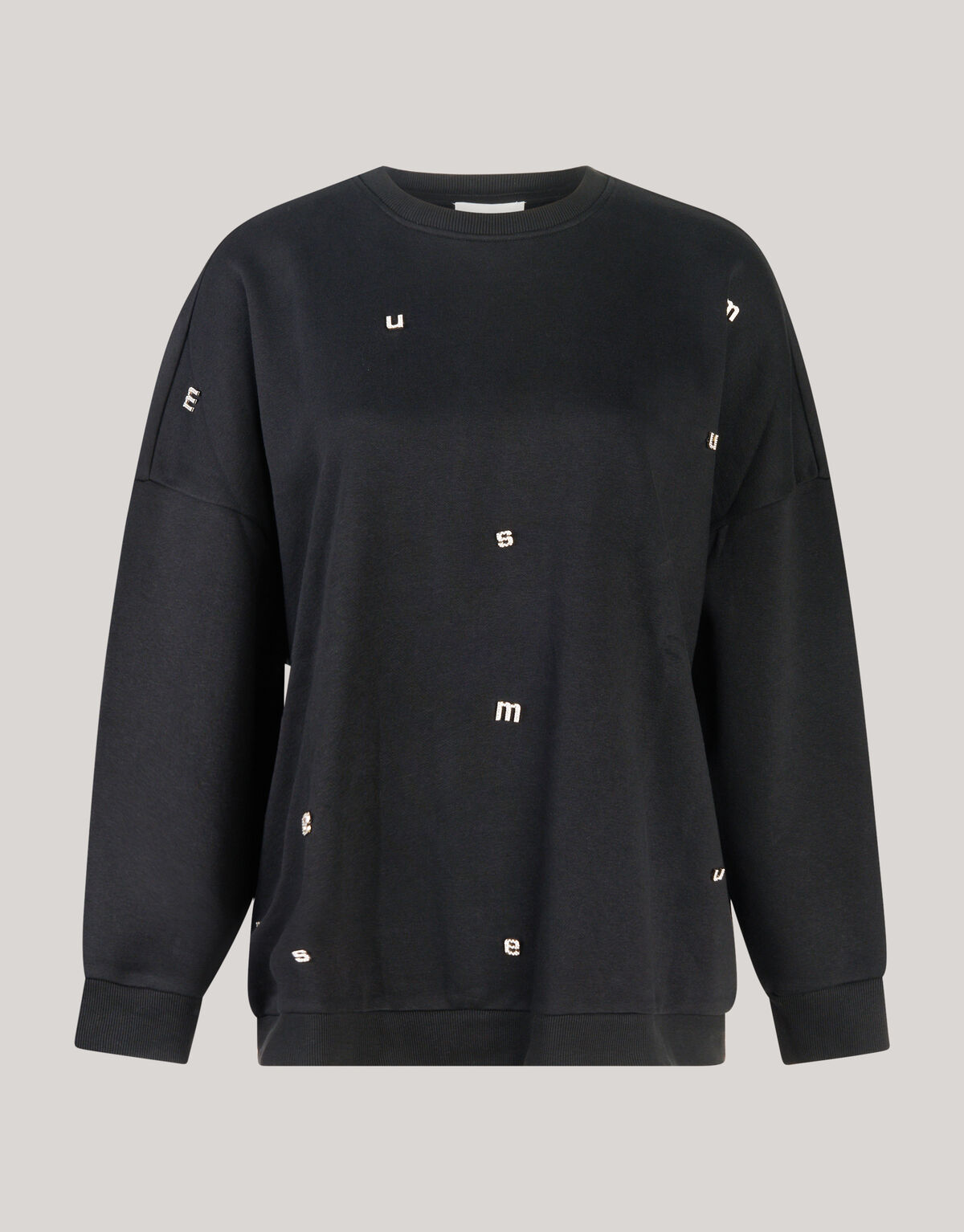 Strass-Buchstaben-Pullover Schwarz SHOEBY WOMEN