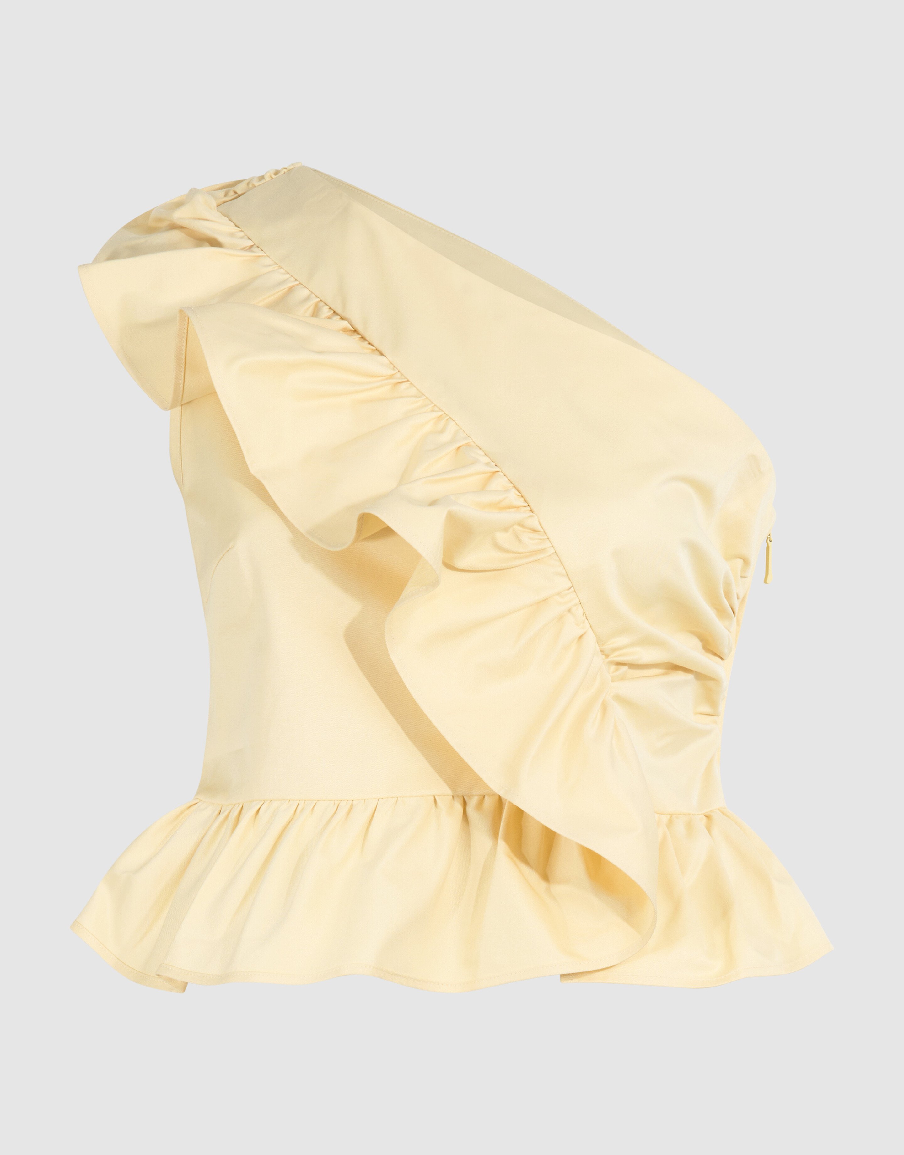 One Schulter R&uuml;schen Oberteil Hellgelb SHOEBY WOMEN