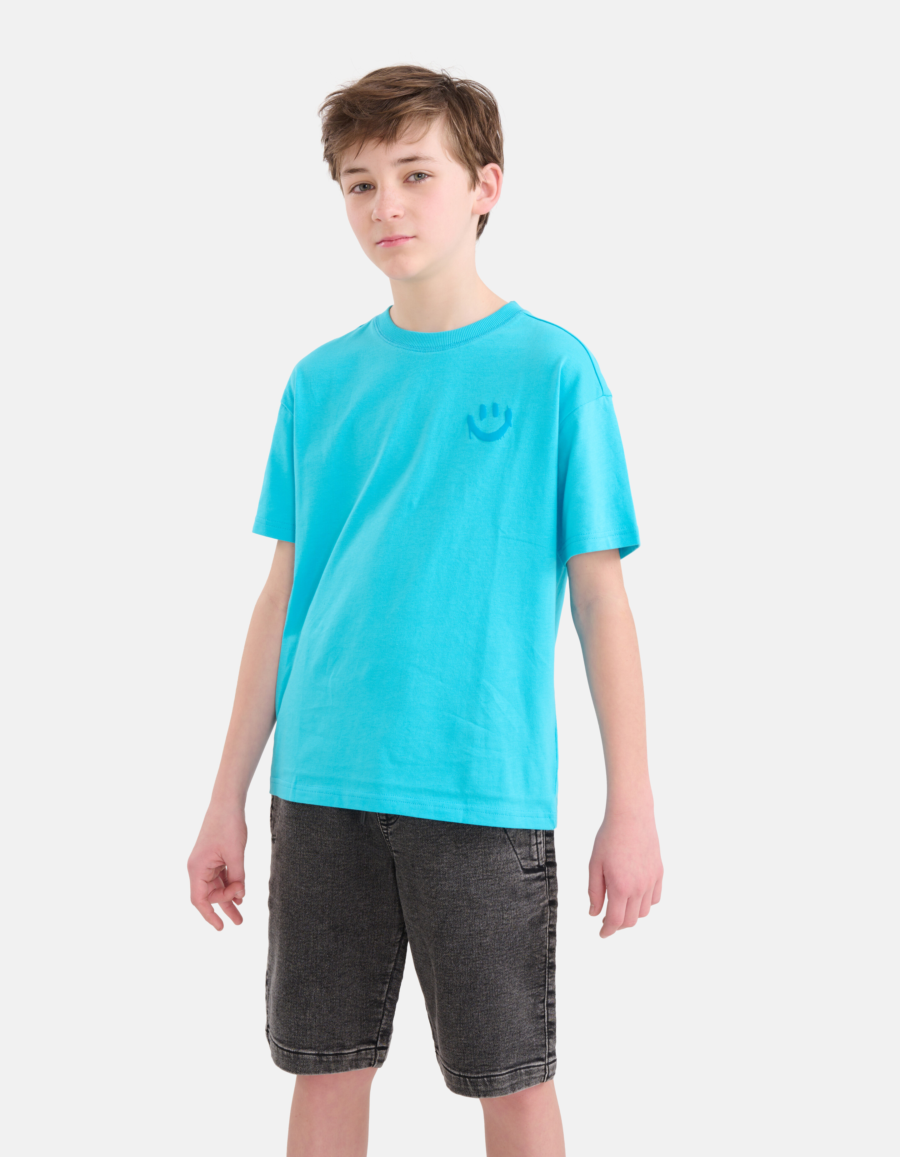 Smiley Artwork T-shirt Blauw SHOEBY BOYS
