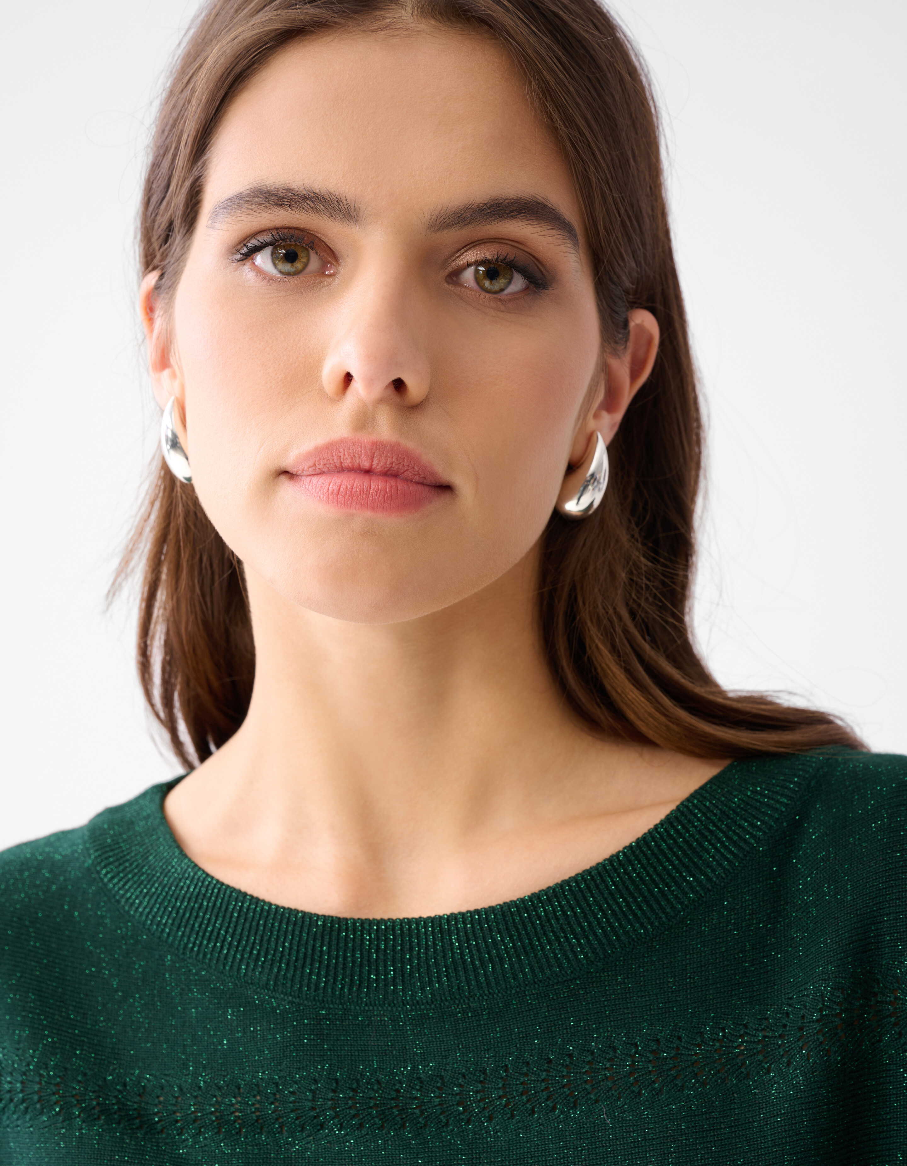 Glitzer Fledermausärmel Pullover Dunkelgrün SHOEBY WOMEN
