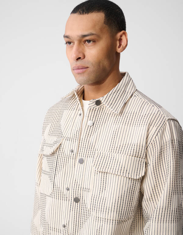 Waffle Camo Overshirt Gebrochen Wei&szlig; SHOEBY MEN