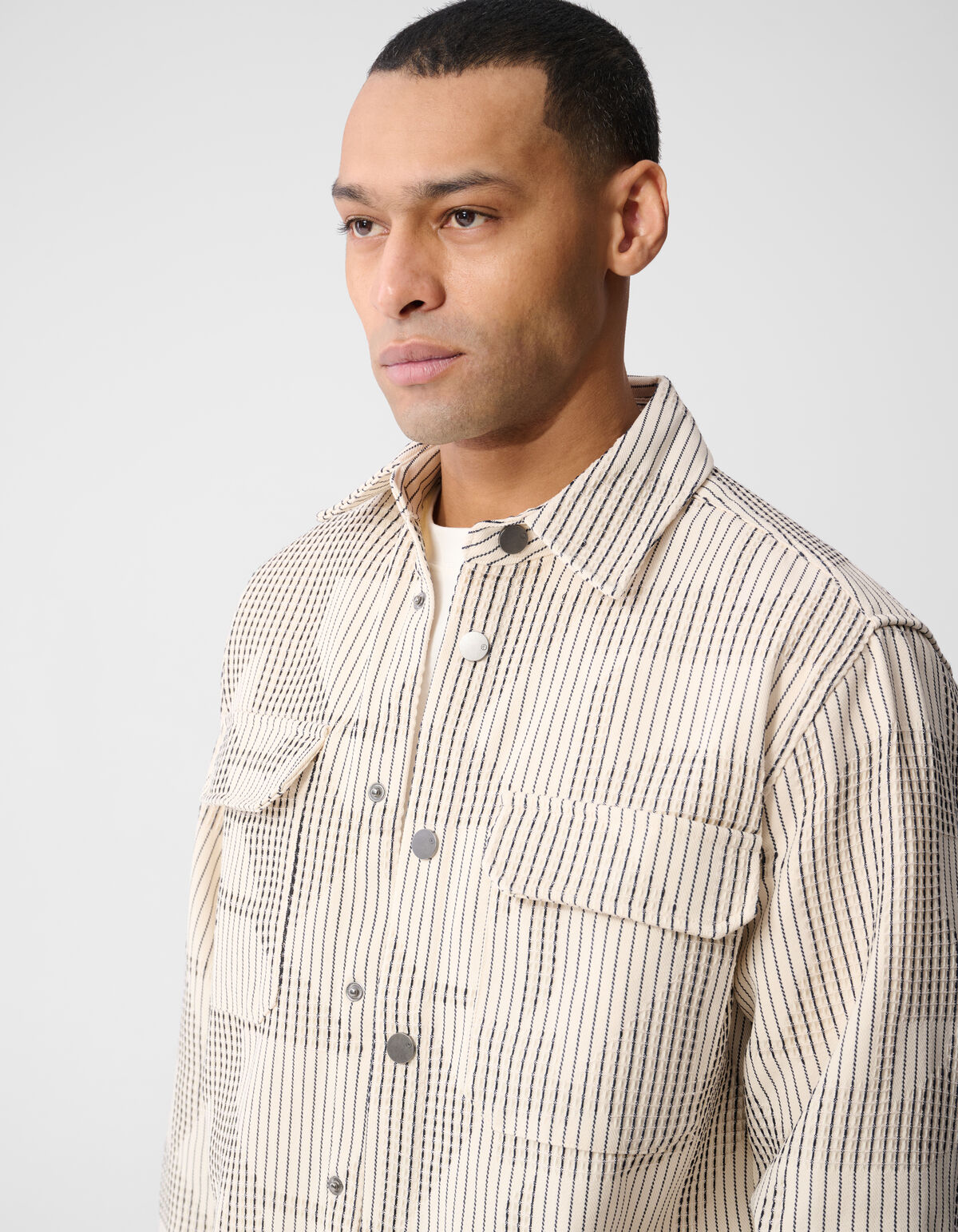 Waffle Camo Overshirt Gebrochen Wei&szlig; SHOEBY MEN