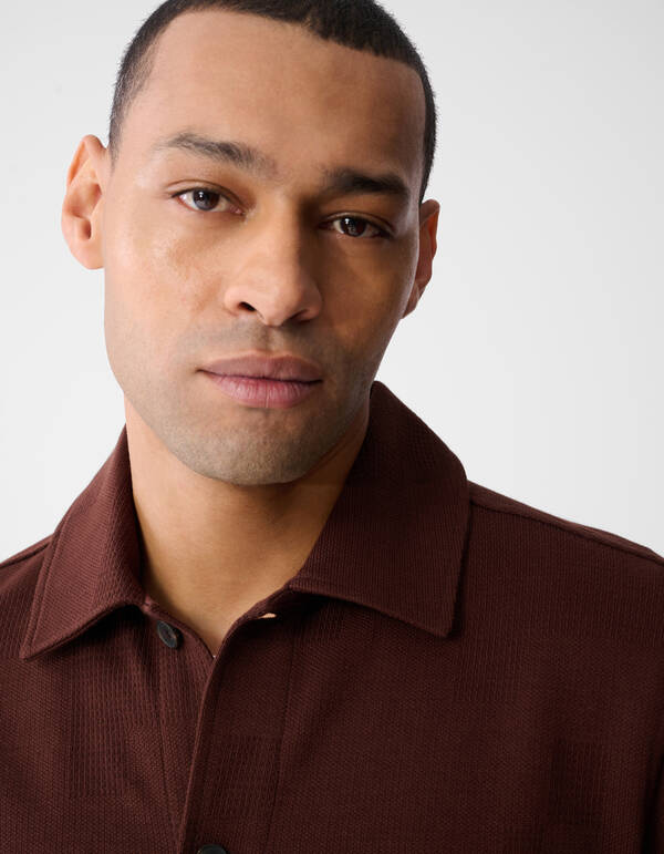 Kariertes Jacquard-Hemd Dunkelbraun SHOEBY MEN