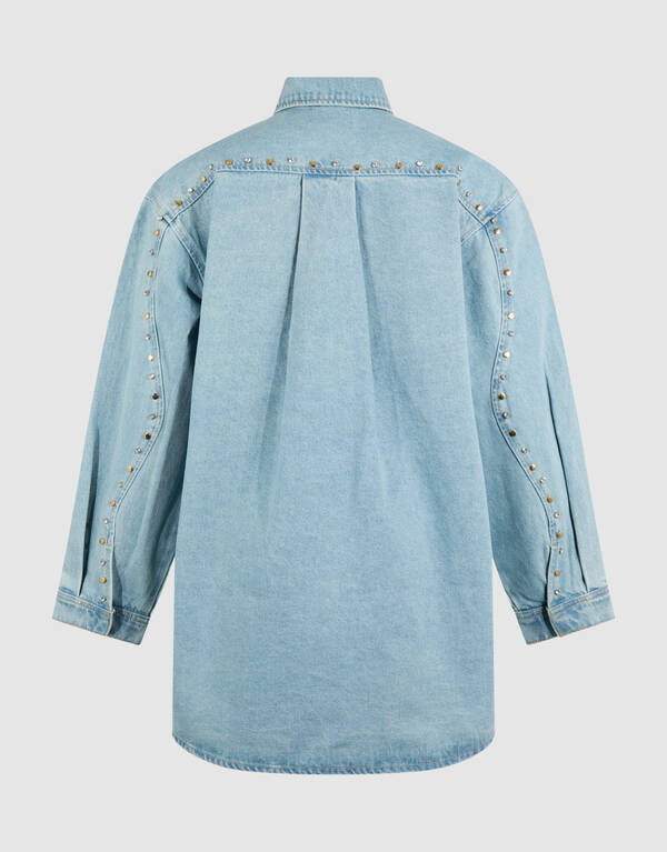 Strass Denim Mini Kleid Gebleicht SHOEBY WOMEN