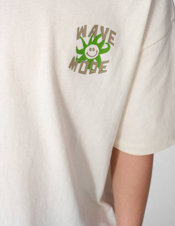 Wave Mode Artwork T-Shirt Gebrochen Wei&szlig; SHOEBY BOYS