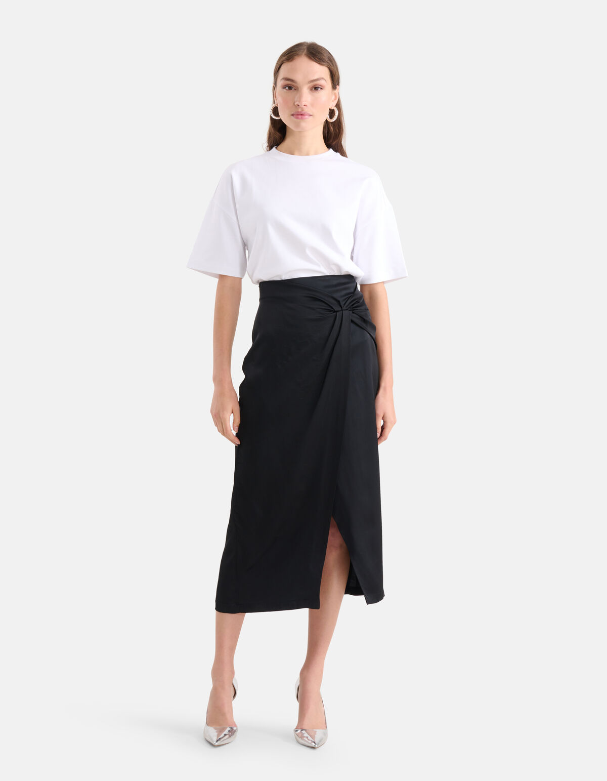 Satin Midirock Schwarz SHOEBY WOMEN