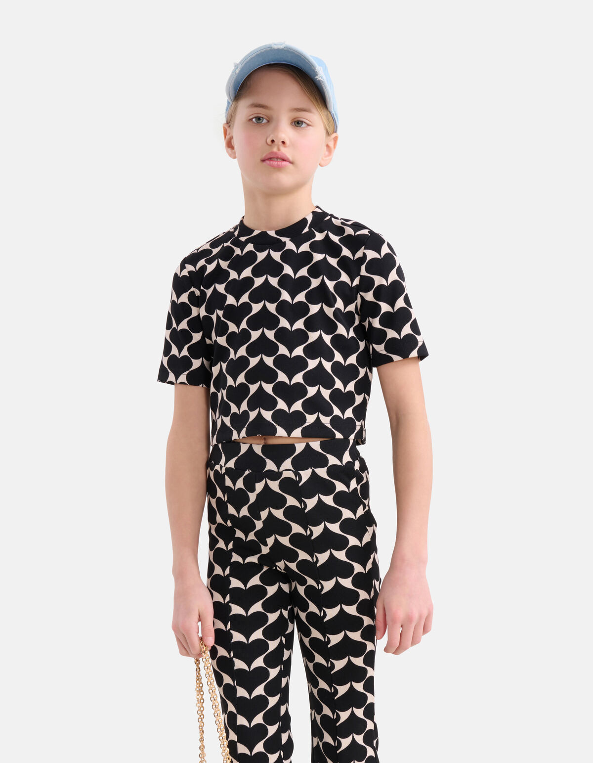 Printed Heart Top Zwart SHOEBY GIRLS