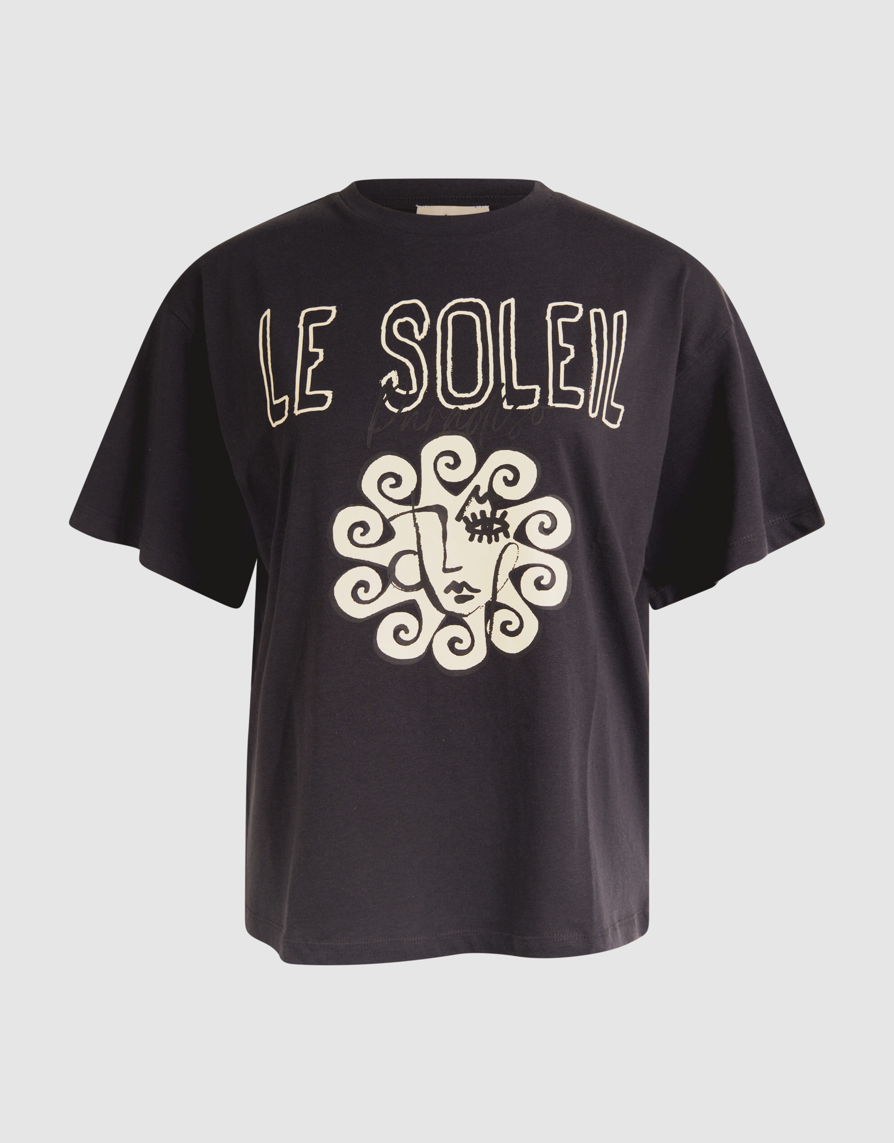 Le Soleil Kunstwerk T-shirt Dunkelgrau SHOEBY WOMEN