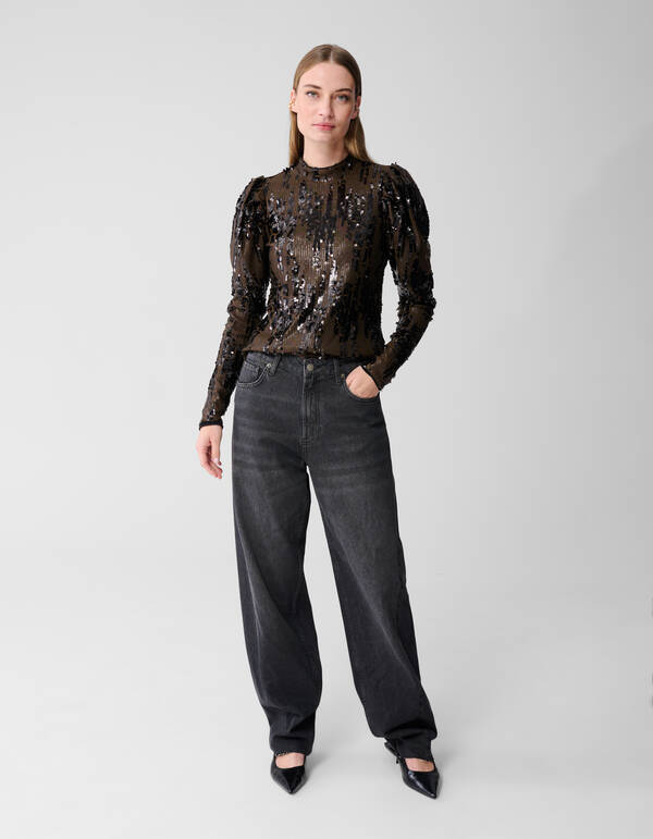 Paillettentop Khaki SHOEBY WOMEN