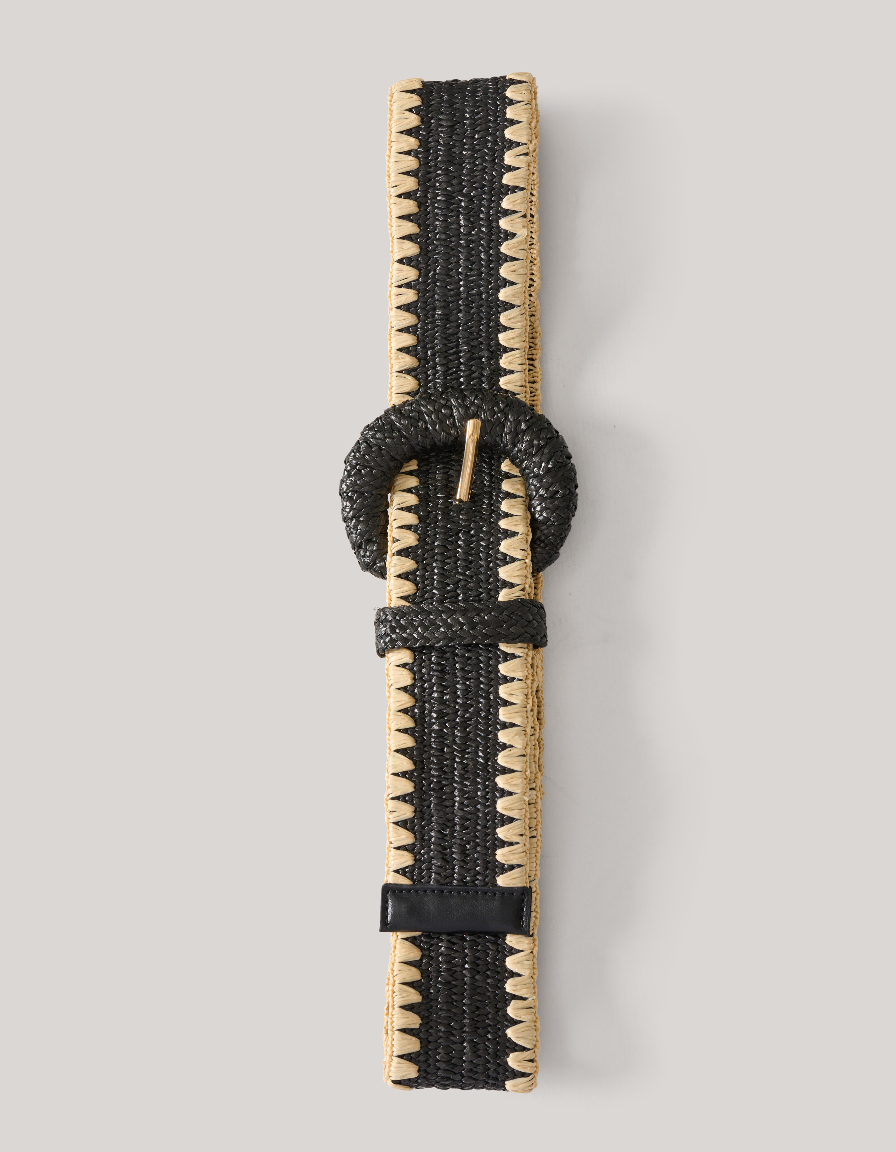 Raffia G&uuml;rtel Schwarz SHOEBY ACCESSOIRES