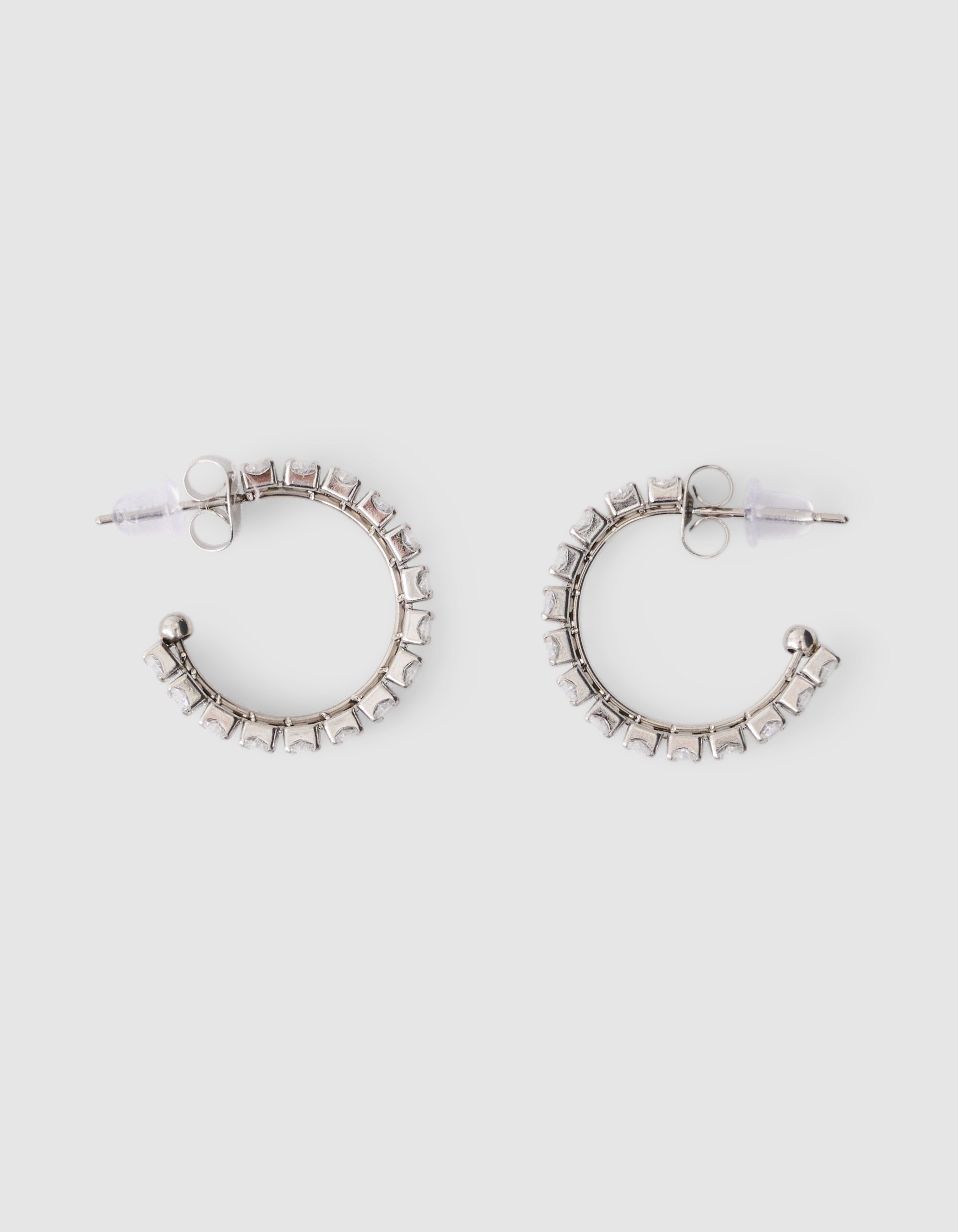 Strass-Creolen, silberfarben SHOEBY ACCESSOIRES