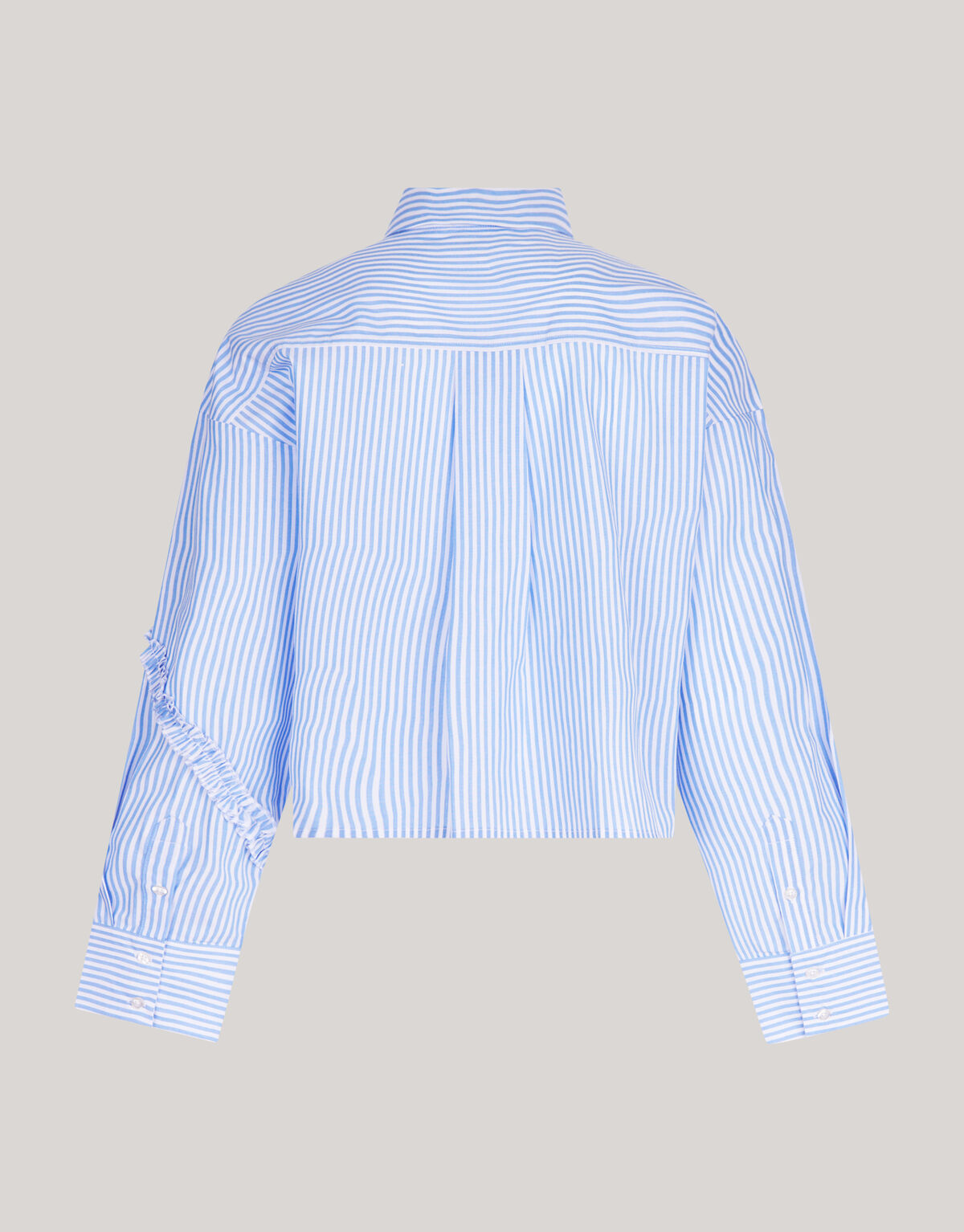 Gestreifte R&uuml;schenbluse Hellblau SHOEBY WOMEN